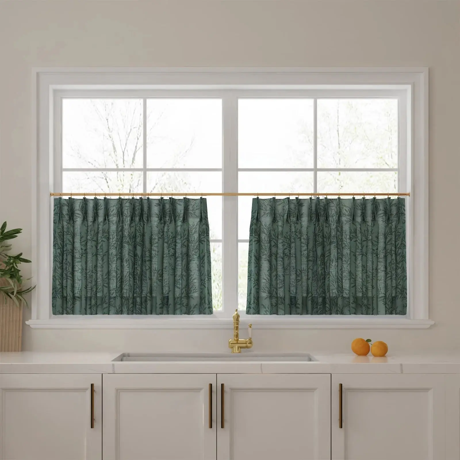 Sara Le Print Linen Pleated Cafe Curtains - Image 29