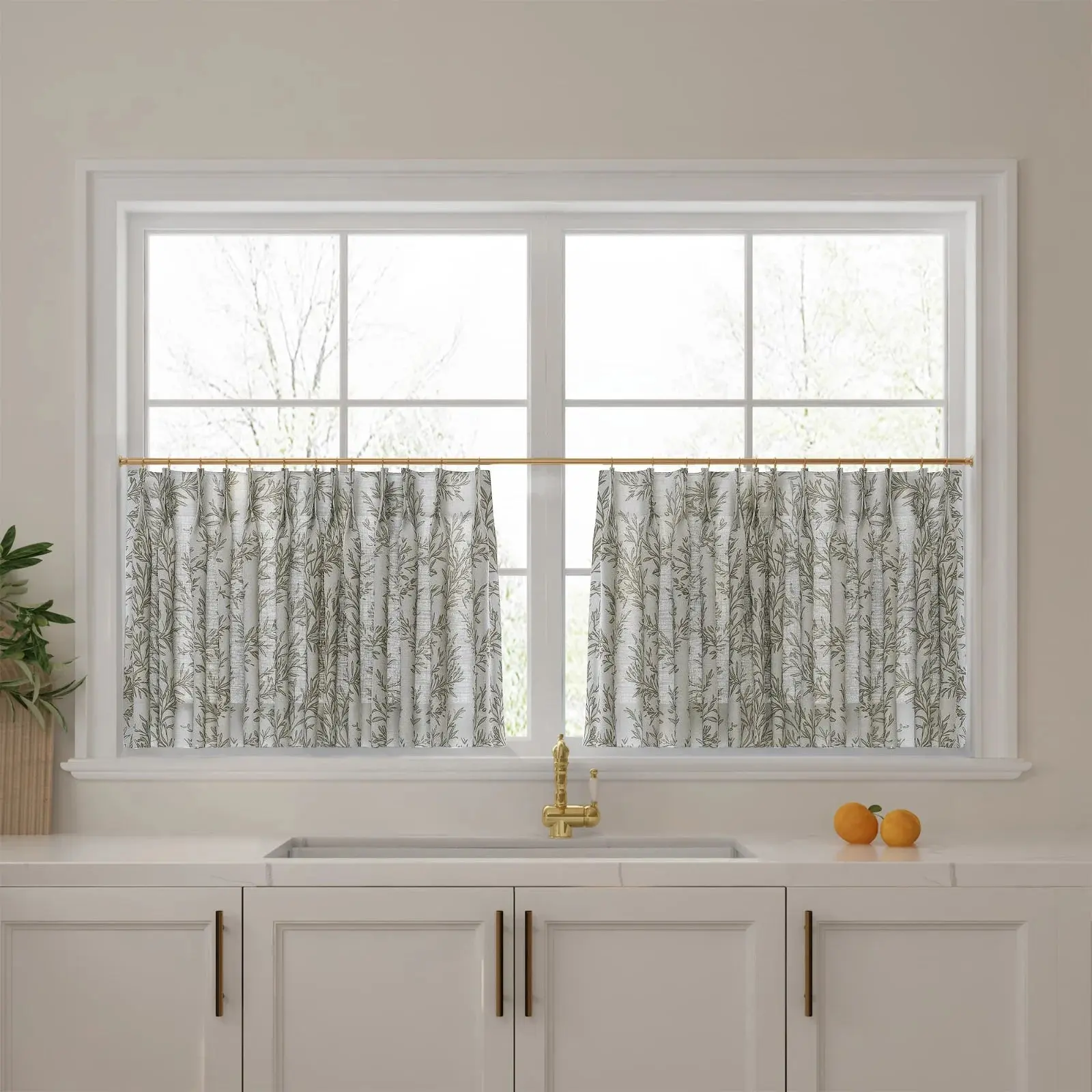 Sara Le Print Linen Pleated Cafe Curtains - Image 32