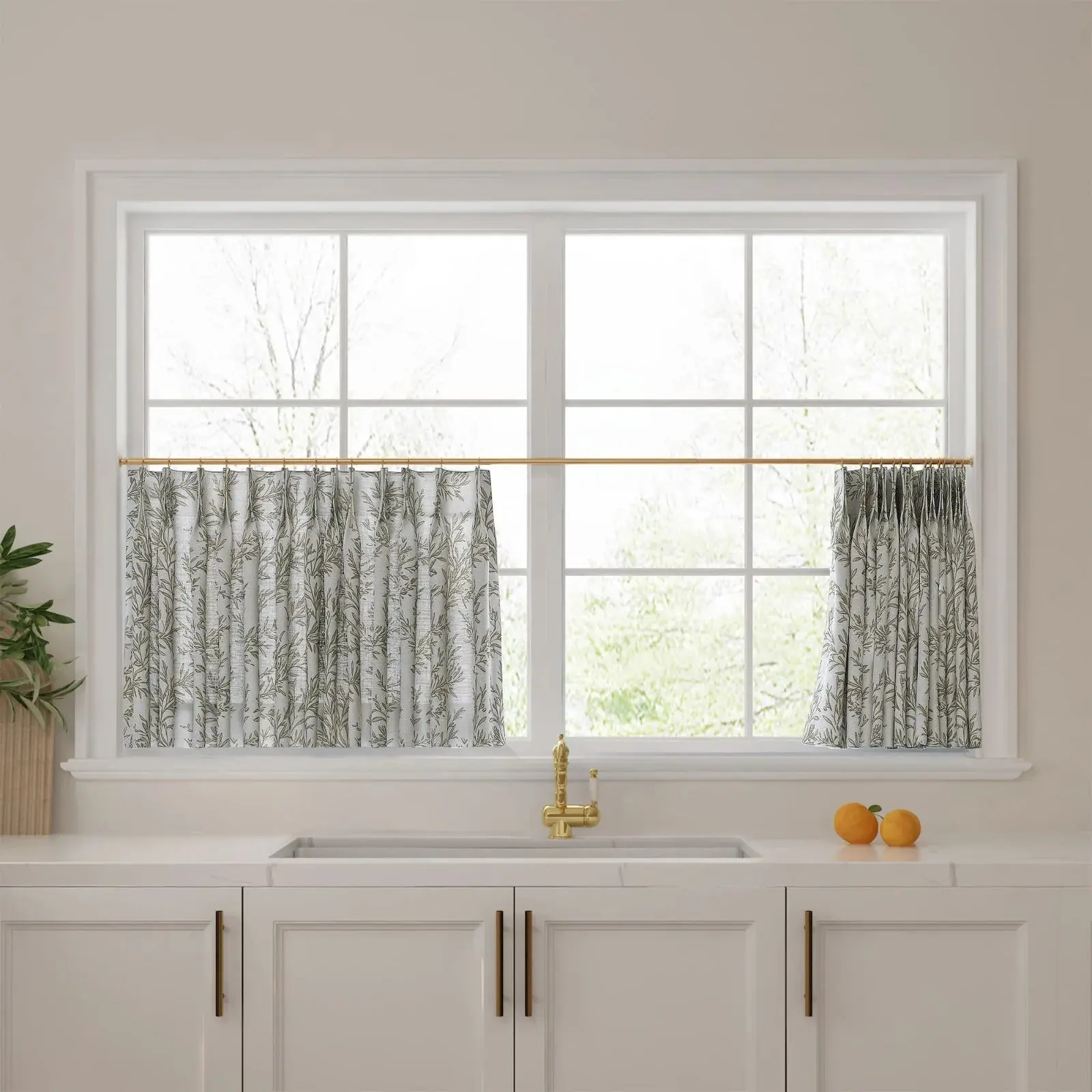Sara Le Print Linen Pleated Cafe Curtains - Image 33