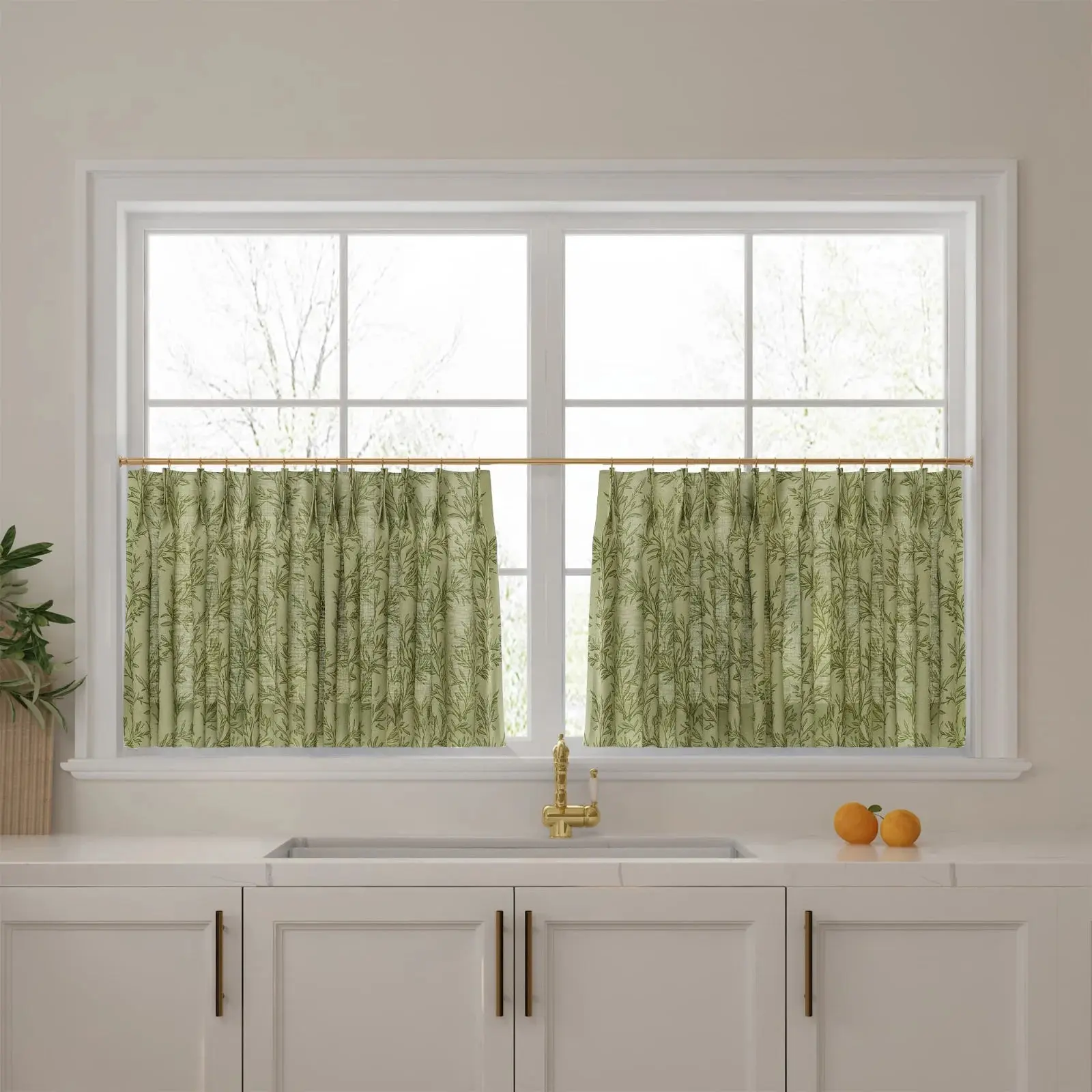 Sara Le Print Linen Pleated Cafe Curtains - Image 35