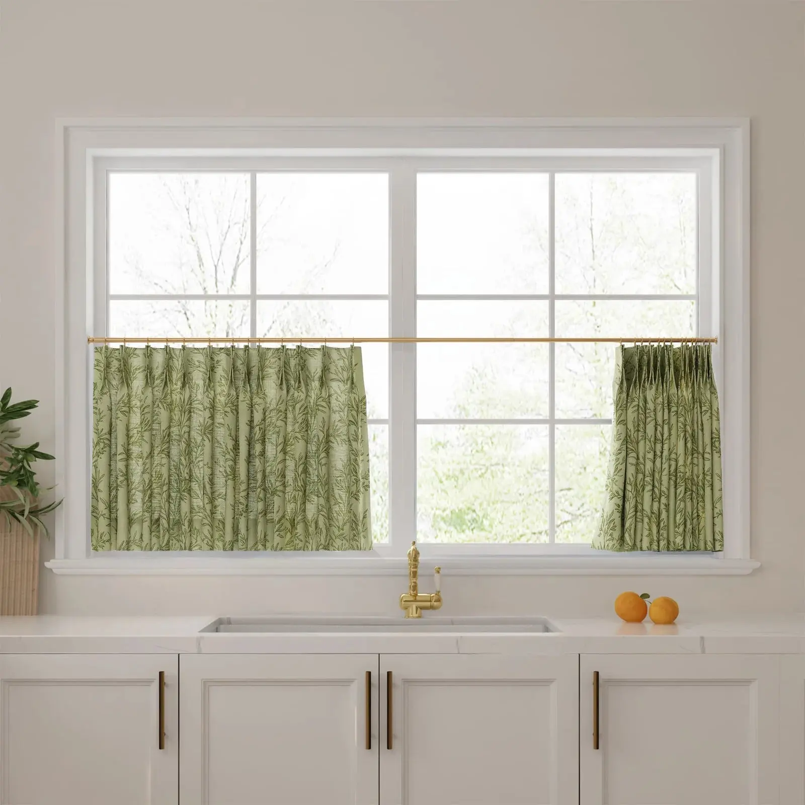 Sara Le Print Linen Pleated Cafe Curtains - Image 36