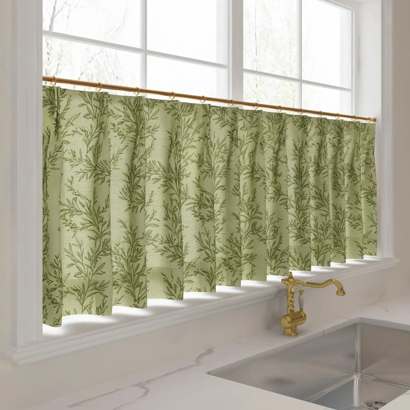 Sara Le Print Linen Pleated Cafe Curtains - Image 37
