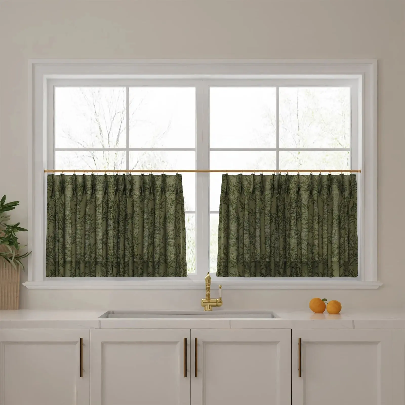 Sara Le Print Linen Pleated Cafe Curtains - Image 38