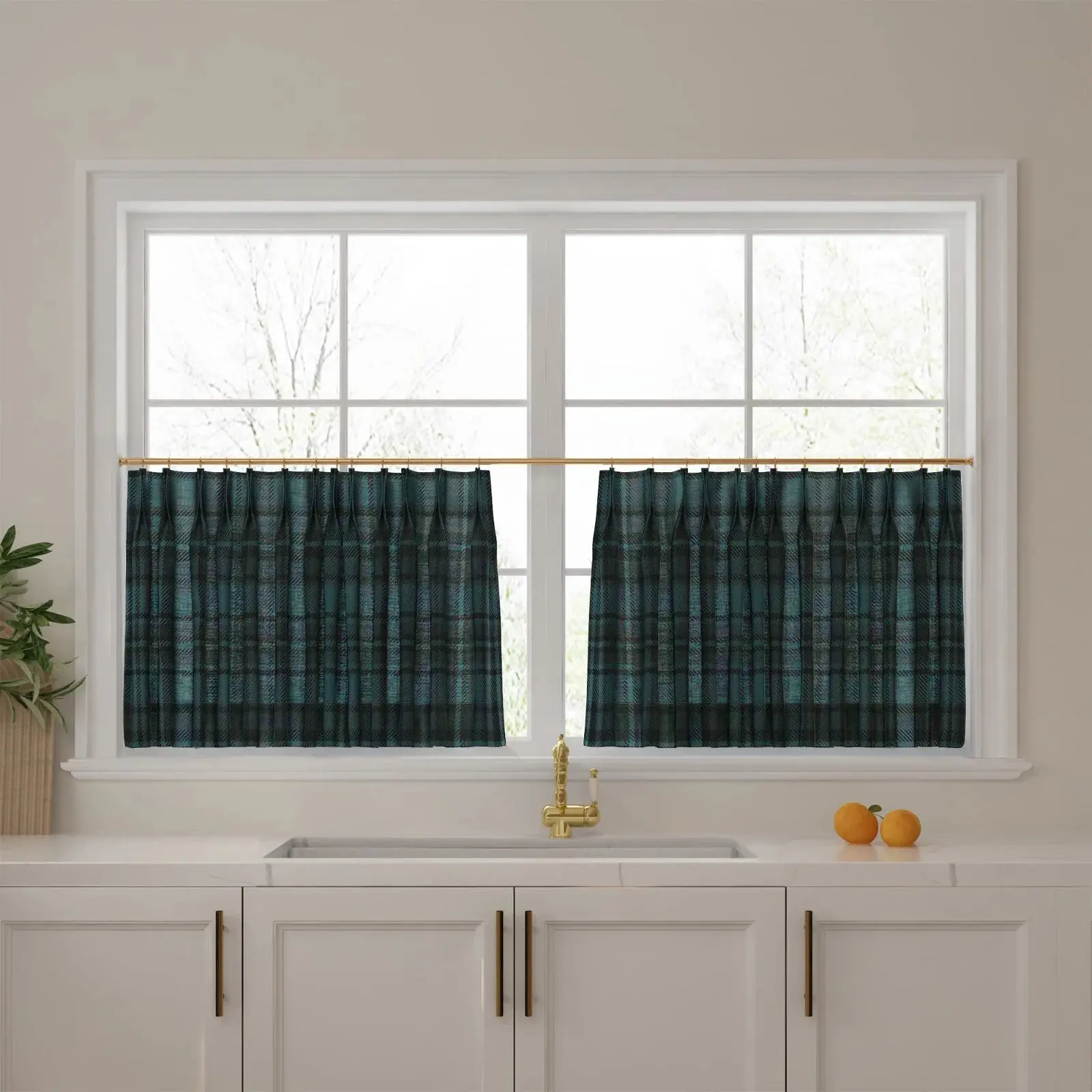 Sara Le Print Linen Pleated Cafe Curtains - Image 41