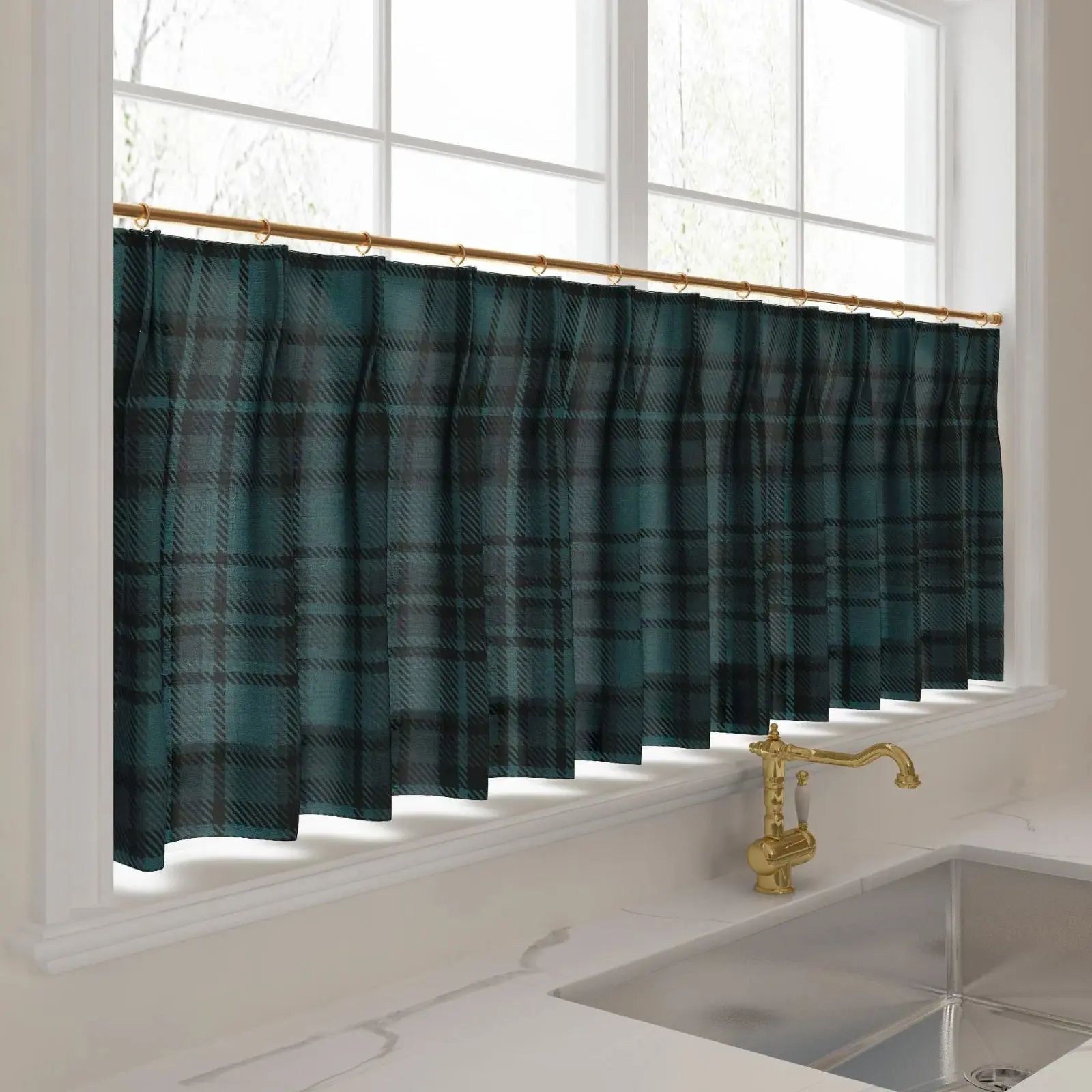 Sara Le Print Linen Pleated Cafe Curtains - Image 43