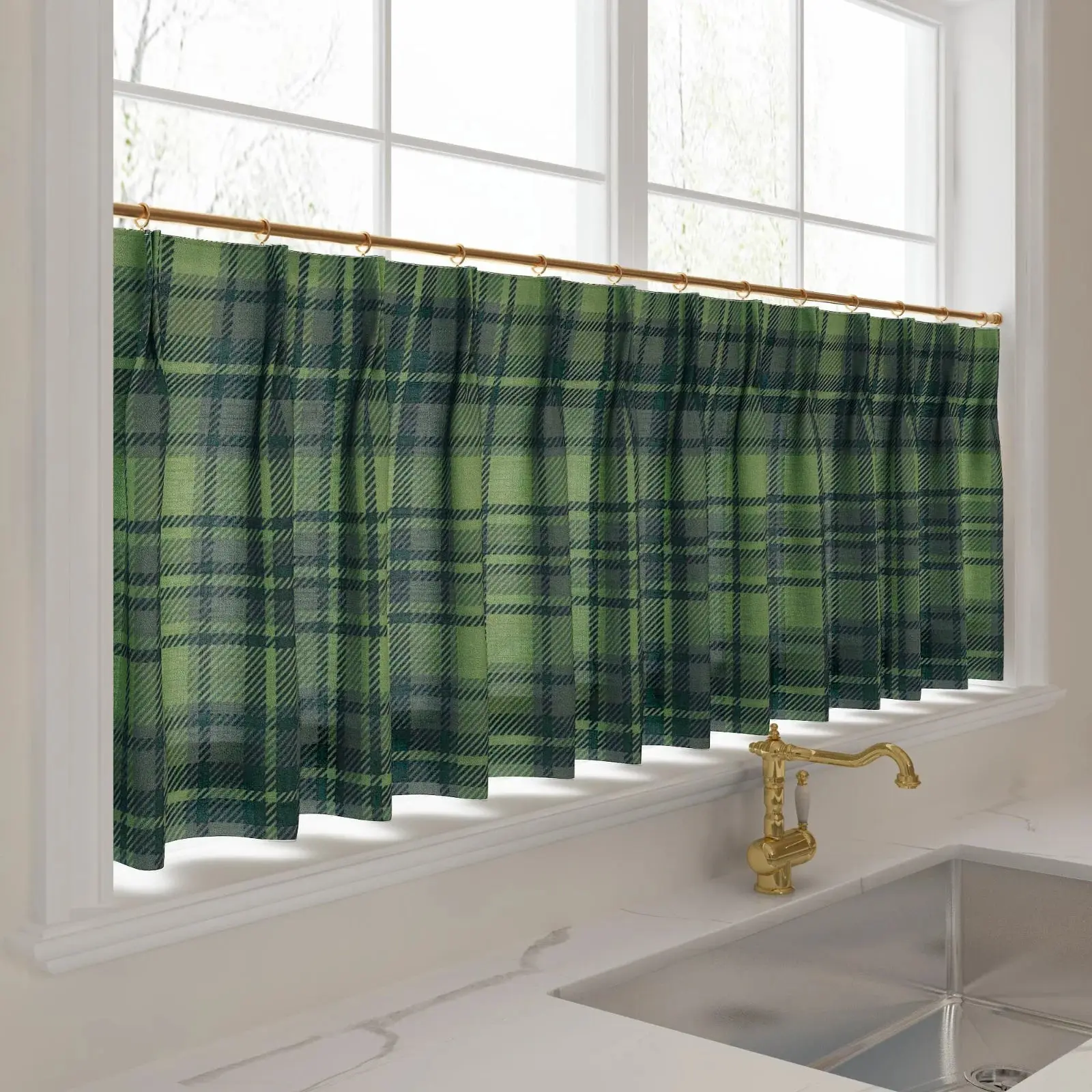 Sara Le Print Linen Pleated Cafe Curtains - Image 46