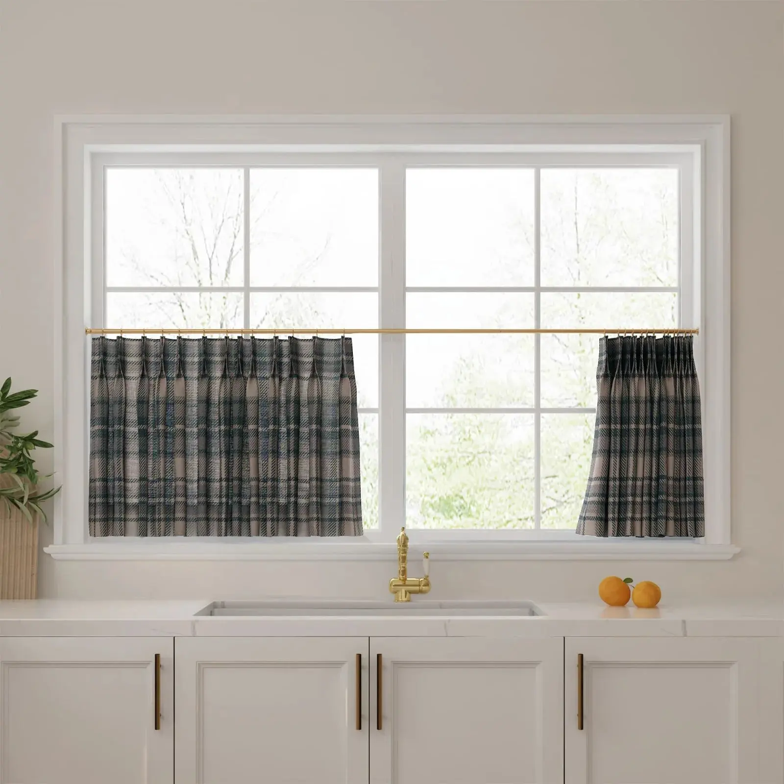 Sara Le Print Linen Pleated Cafe Curtains - Image 47