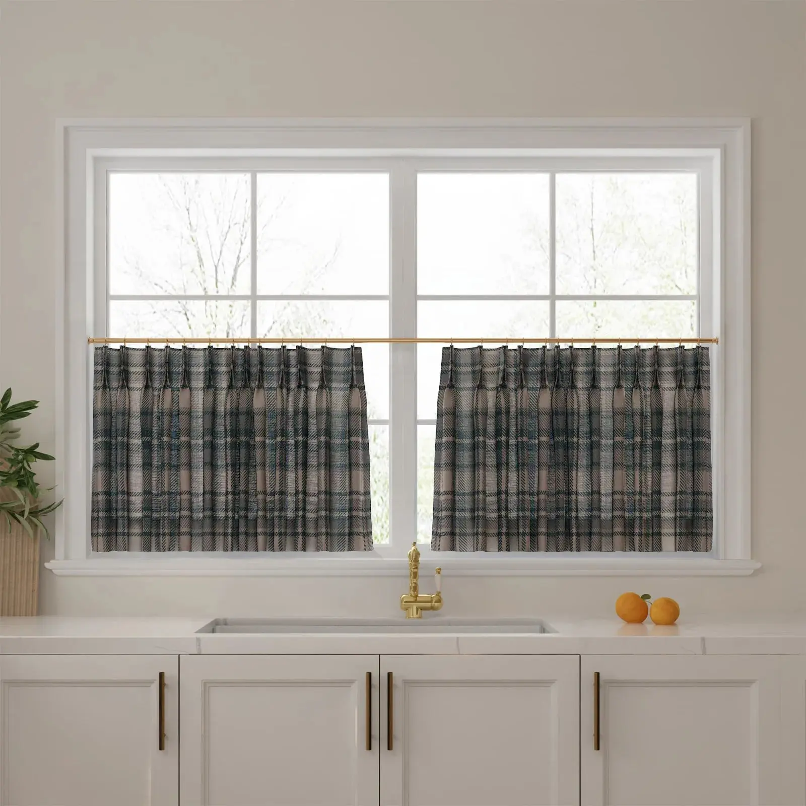Sara Le Print Linen Pleated Cafe Curtains - Image 48