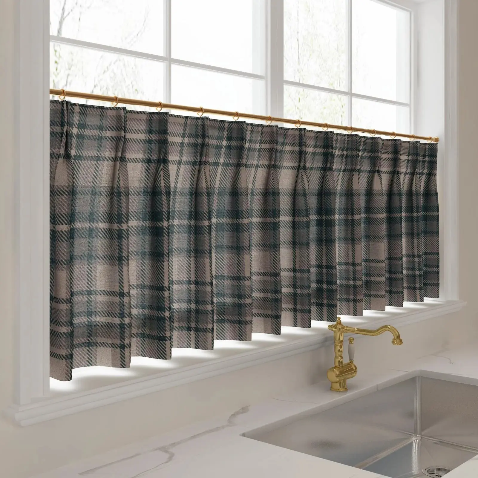 Sara Le Print Linen Pleated Cafe Curtains - Image 49