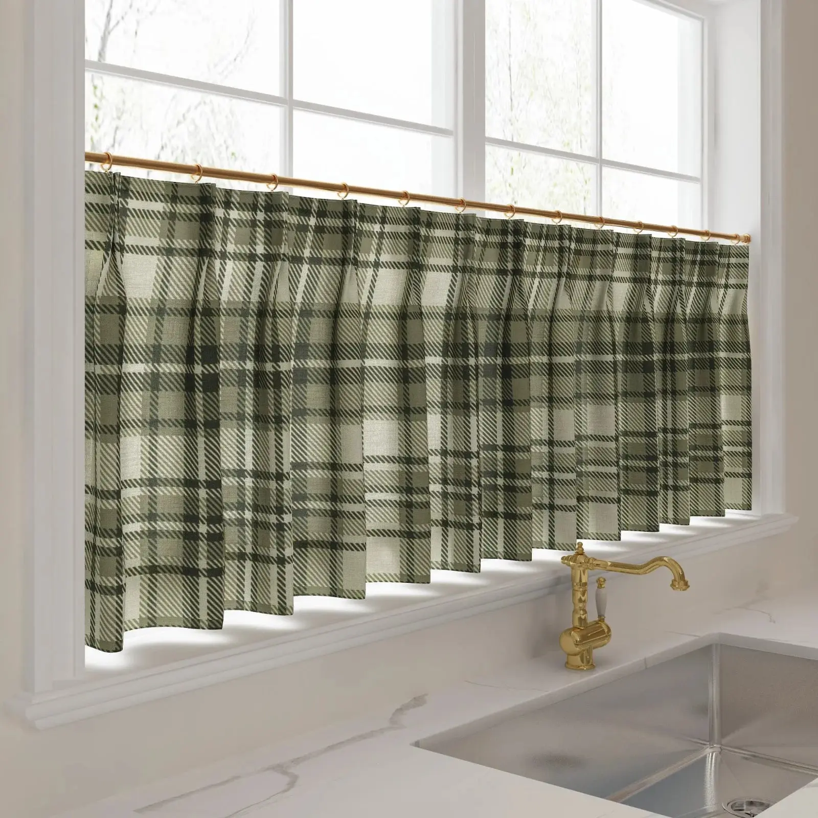 Sara Le Print Linen Pleated Cafe Curtains - Image 52