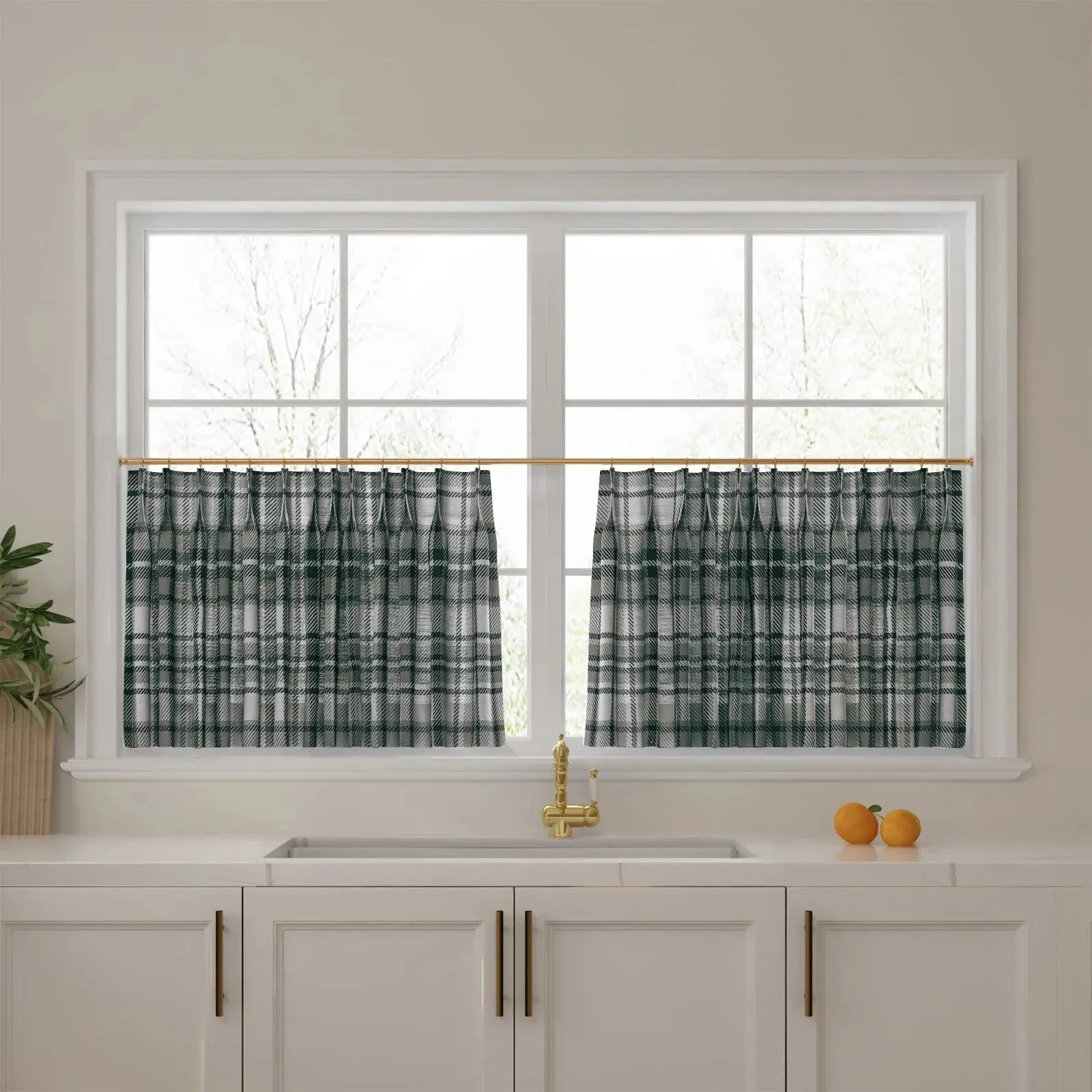 Sara Le Print Linen Pleated Cafe Curtains - Image 54