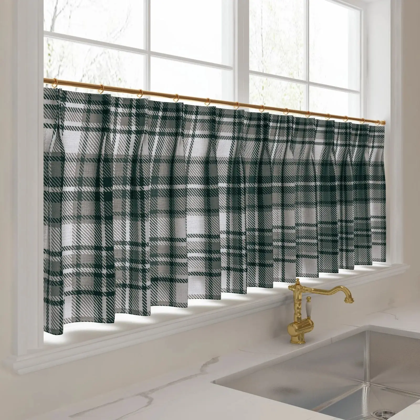 Sara Le Print Linen Pleated Cafe Curtains - Image 55