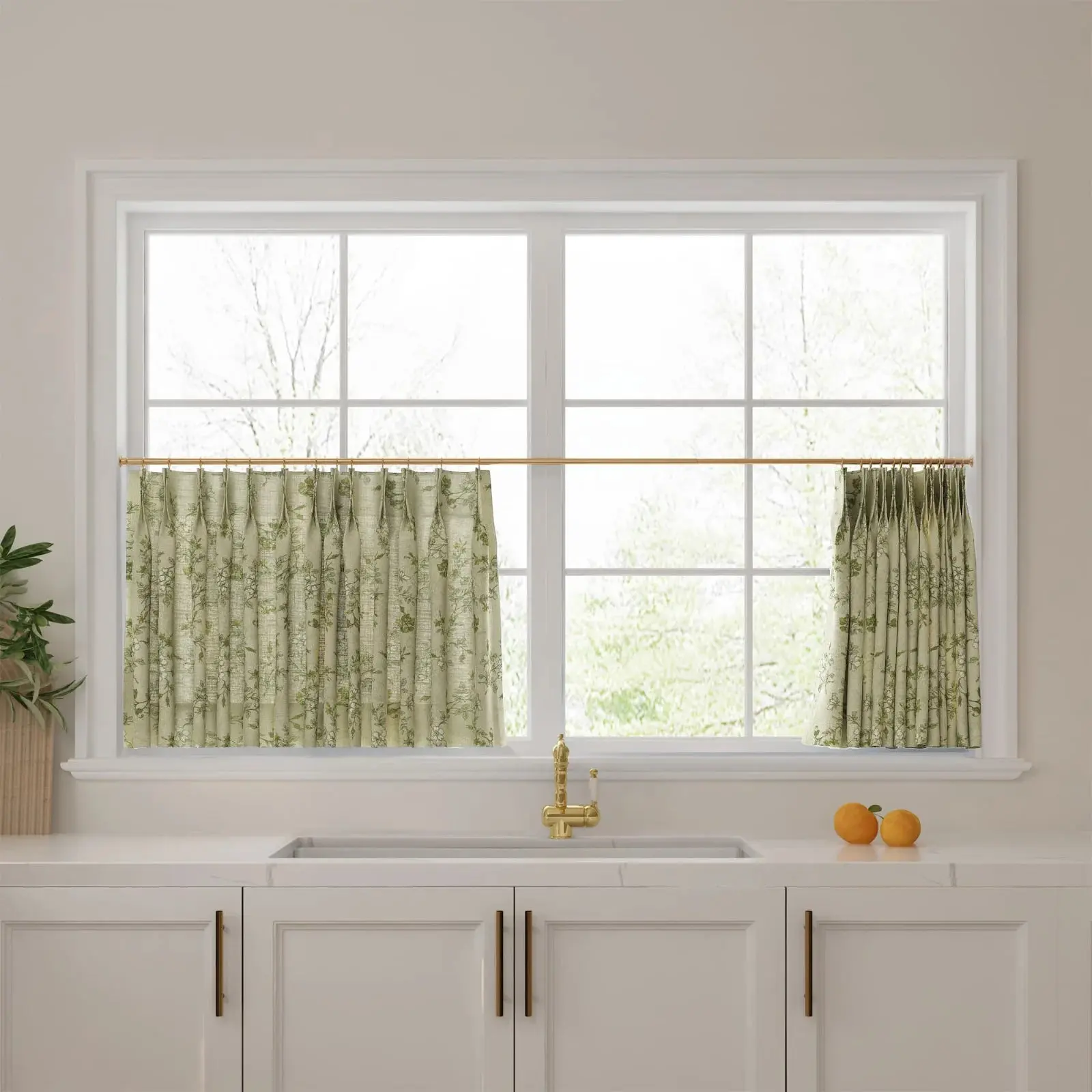 Sara Le Print Linen Pleated Cafe Curtains - Image 57