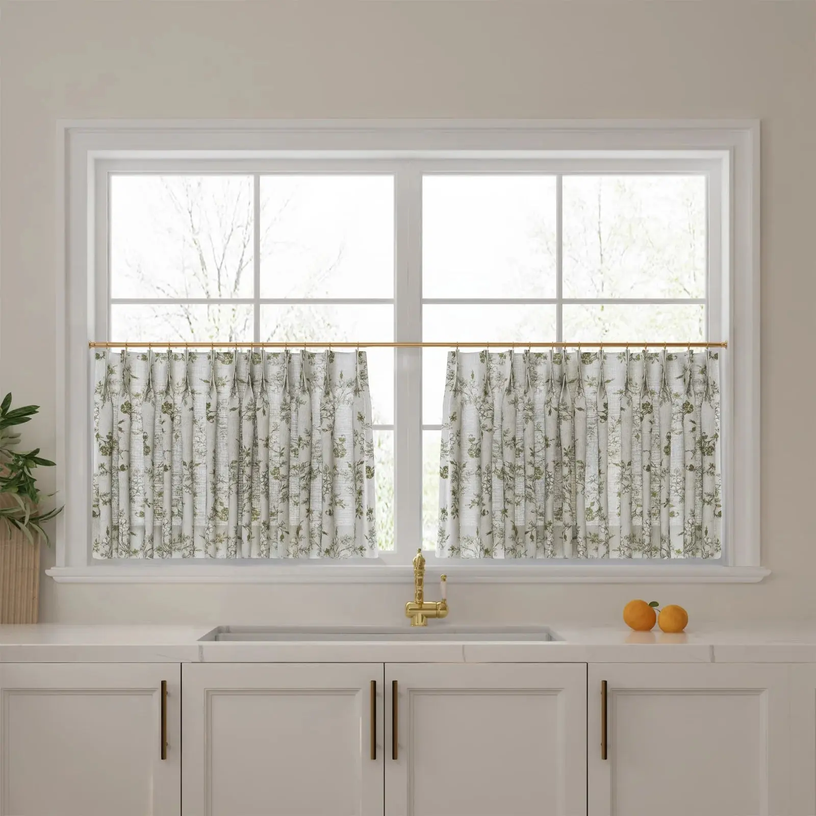 Sara Le Print Linen Pleated Cafe Curtains - Image 59