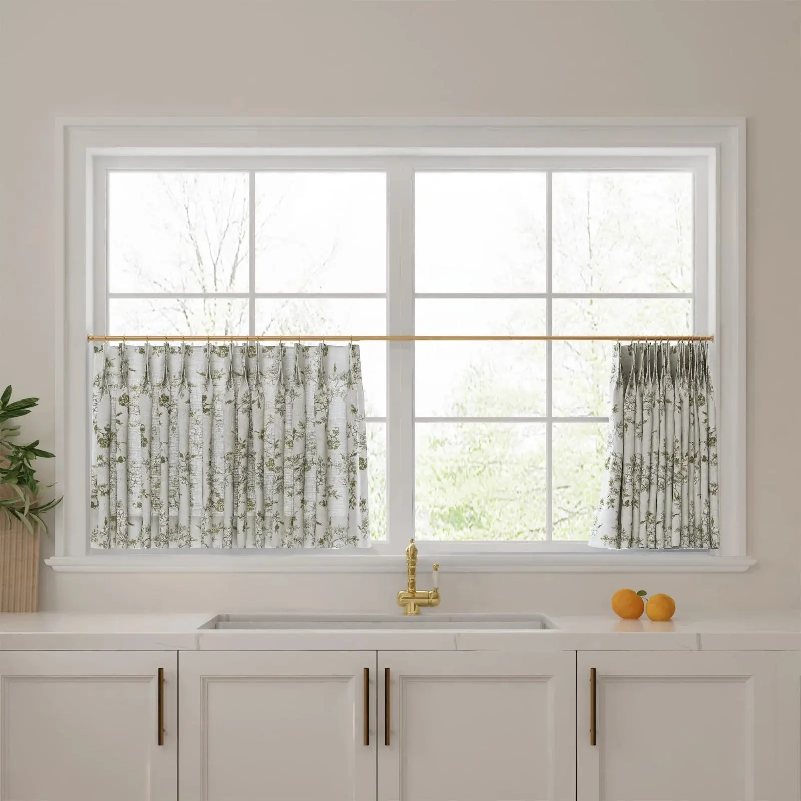 Sara Le Print Linen Pleated Cafe Curtains - Image 60