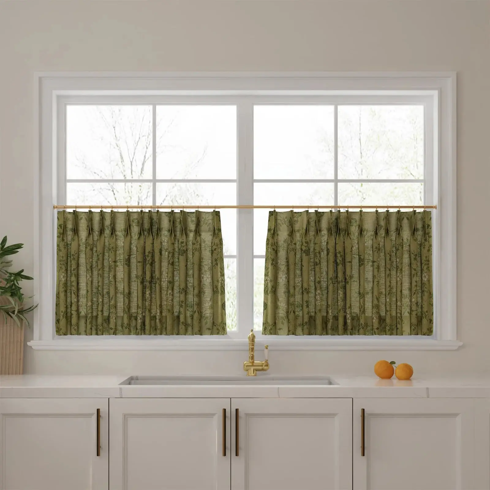 Sara Le Print Linen Pleated Cafe Curtains - Image 62
