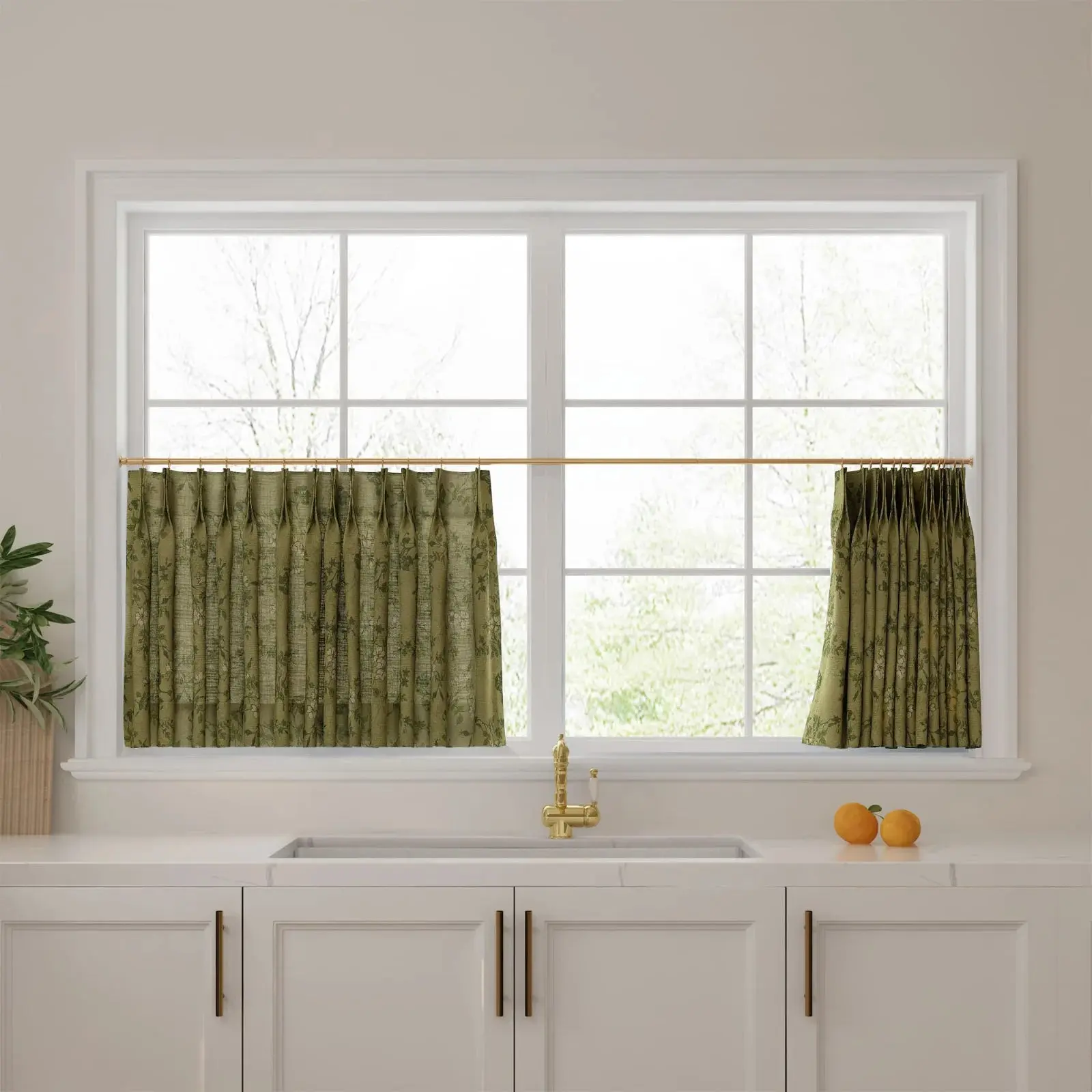 Sara Le Print Linen Pleated Cafe Curtains - Image 63