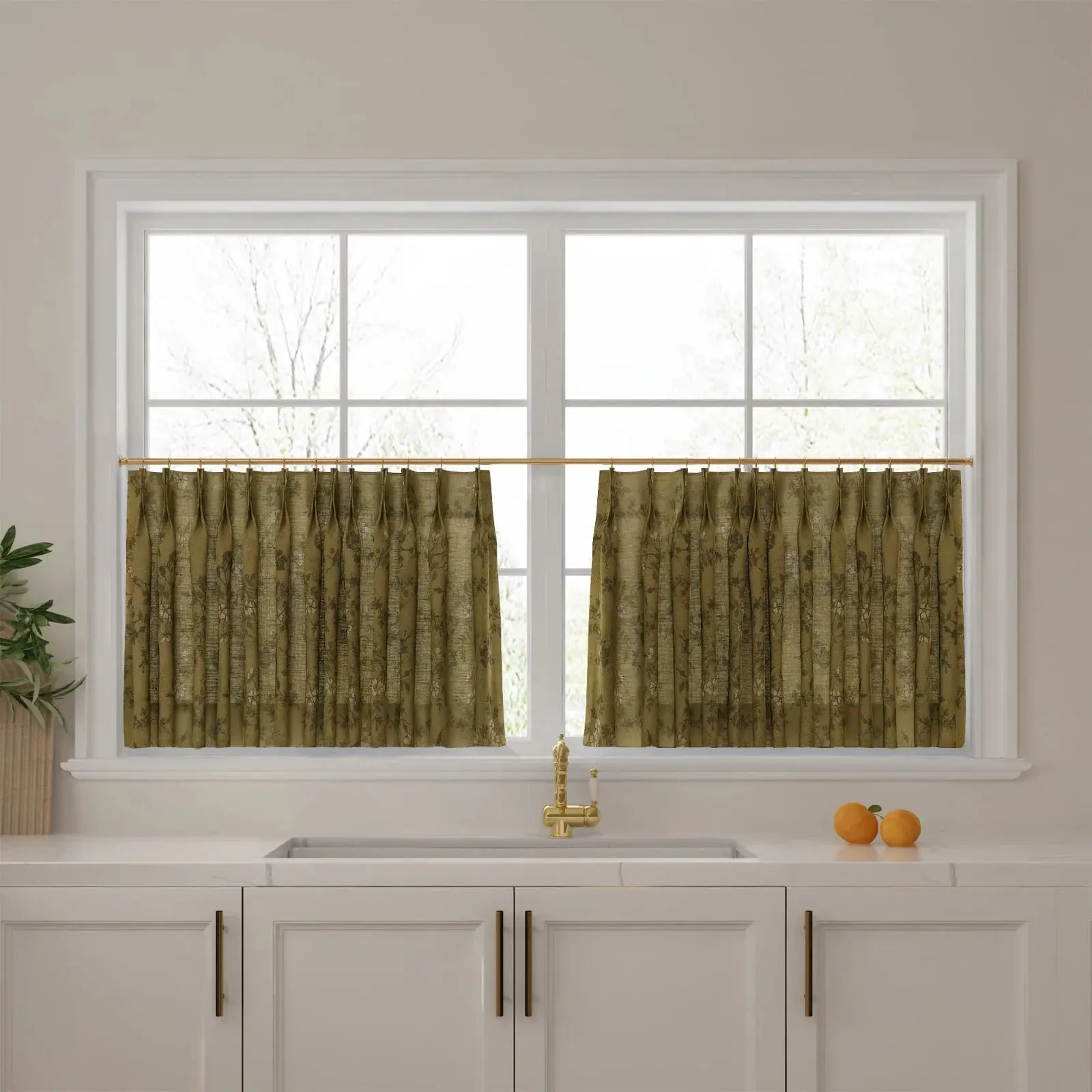 Sara Le Print Linen Pleated Cafe Curtains - Image 65