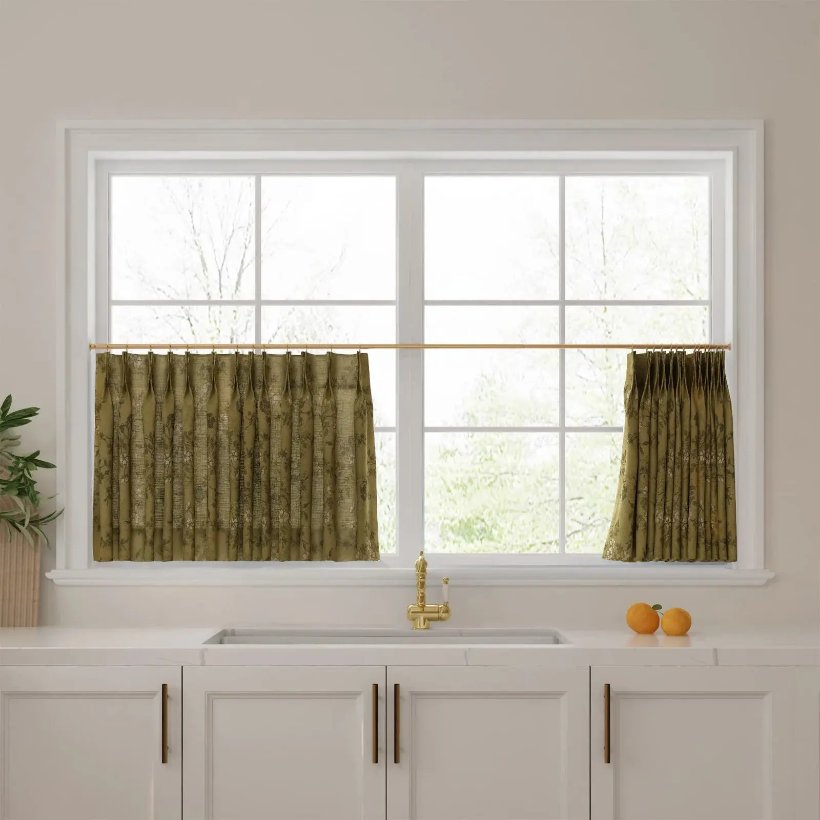 Sara Le Print Linen Pleated Cafe Curtains - Image 66