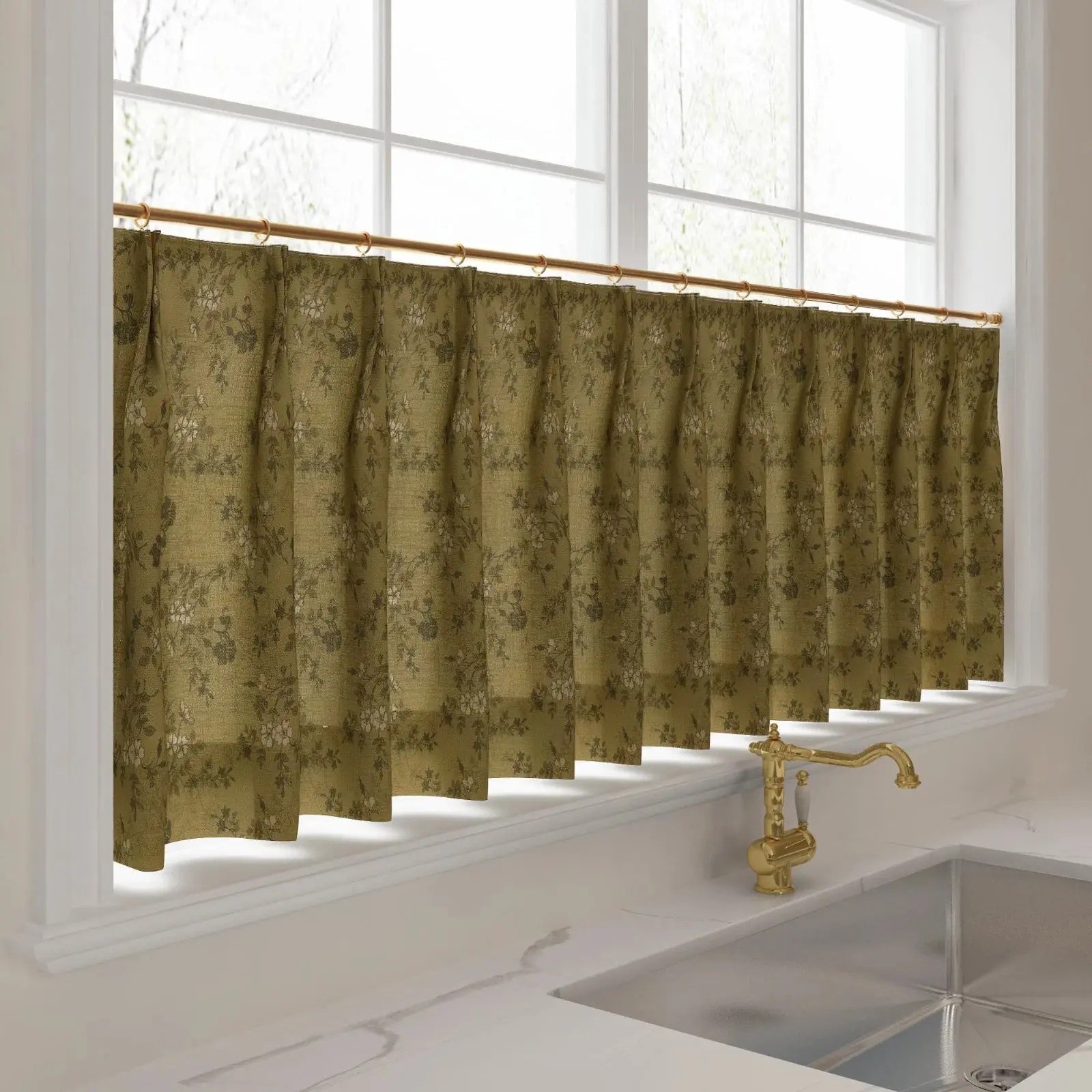 Sara Le Print Linen Pleated Cafe Curtains - Image 67