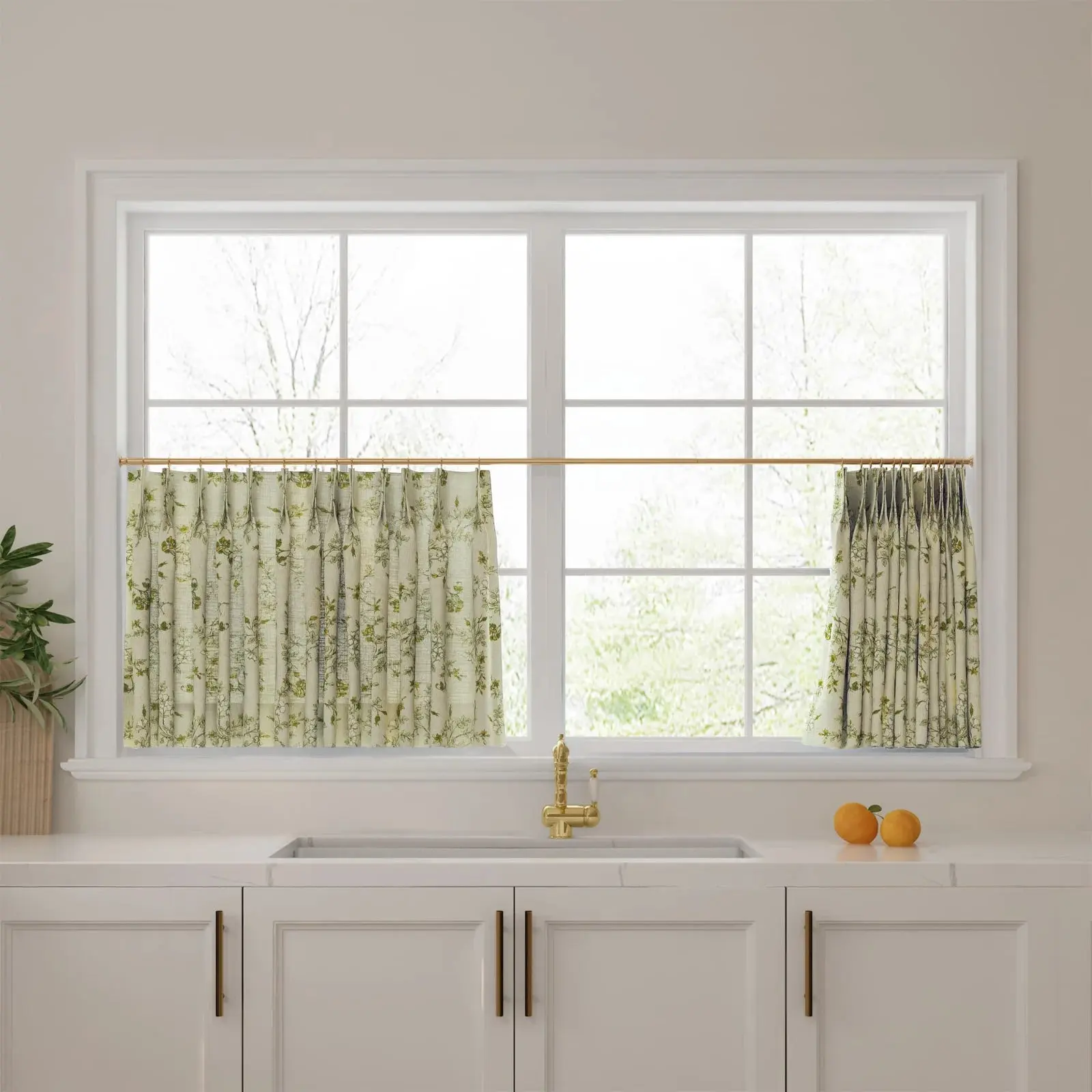 Sara Le Print Linen Pleated Cafe Curtains - Image 69