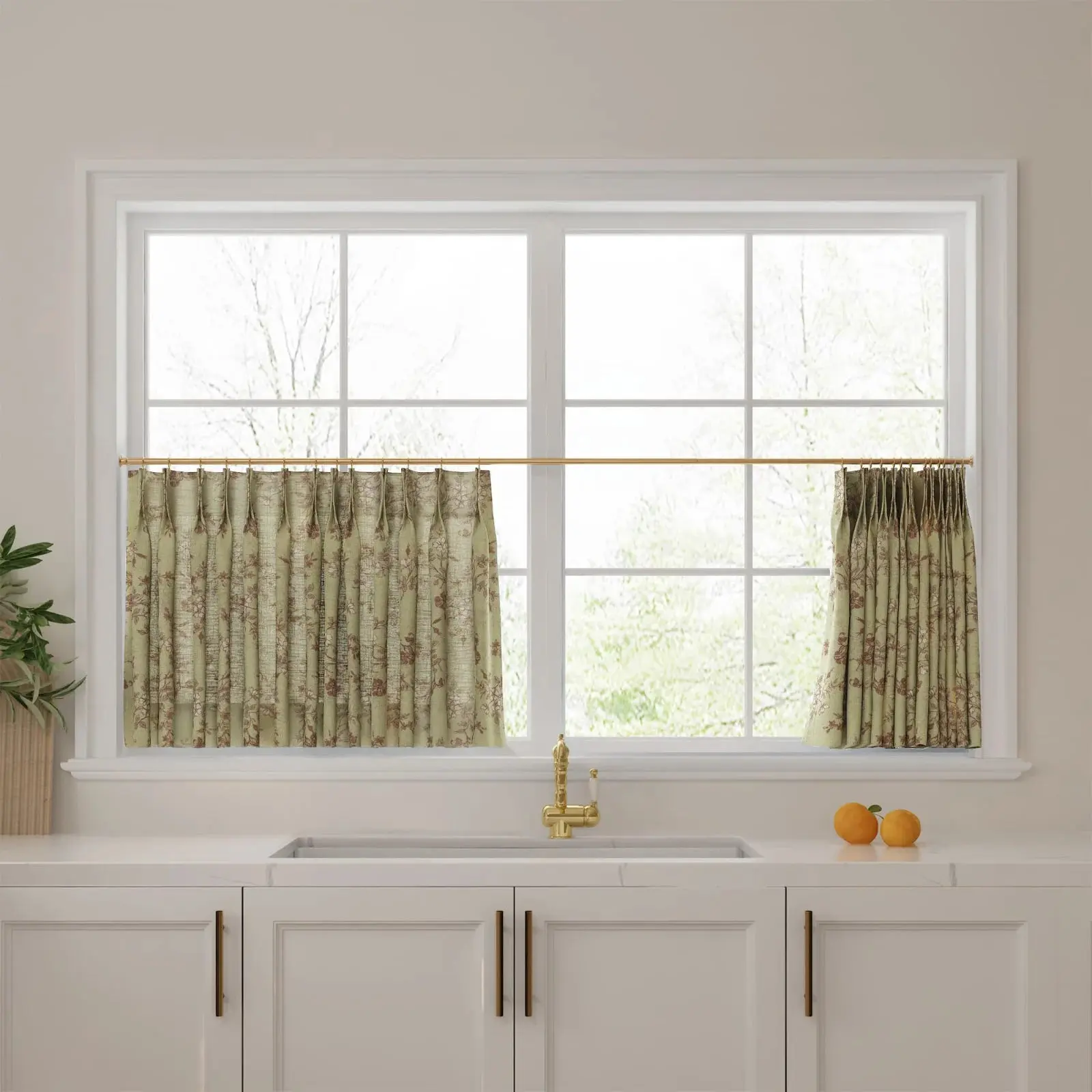 Sara Le Print Linen Pleated Cafe Curtains - Image 72