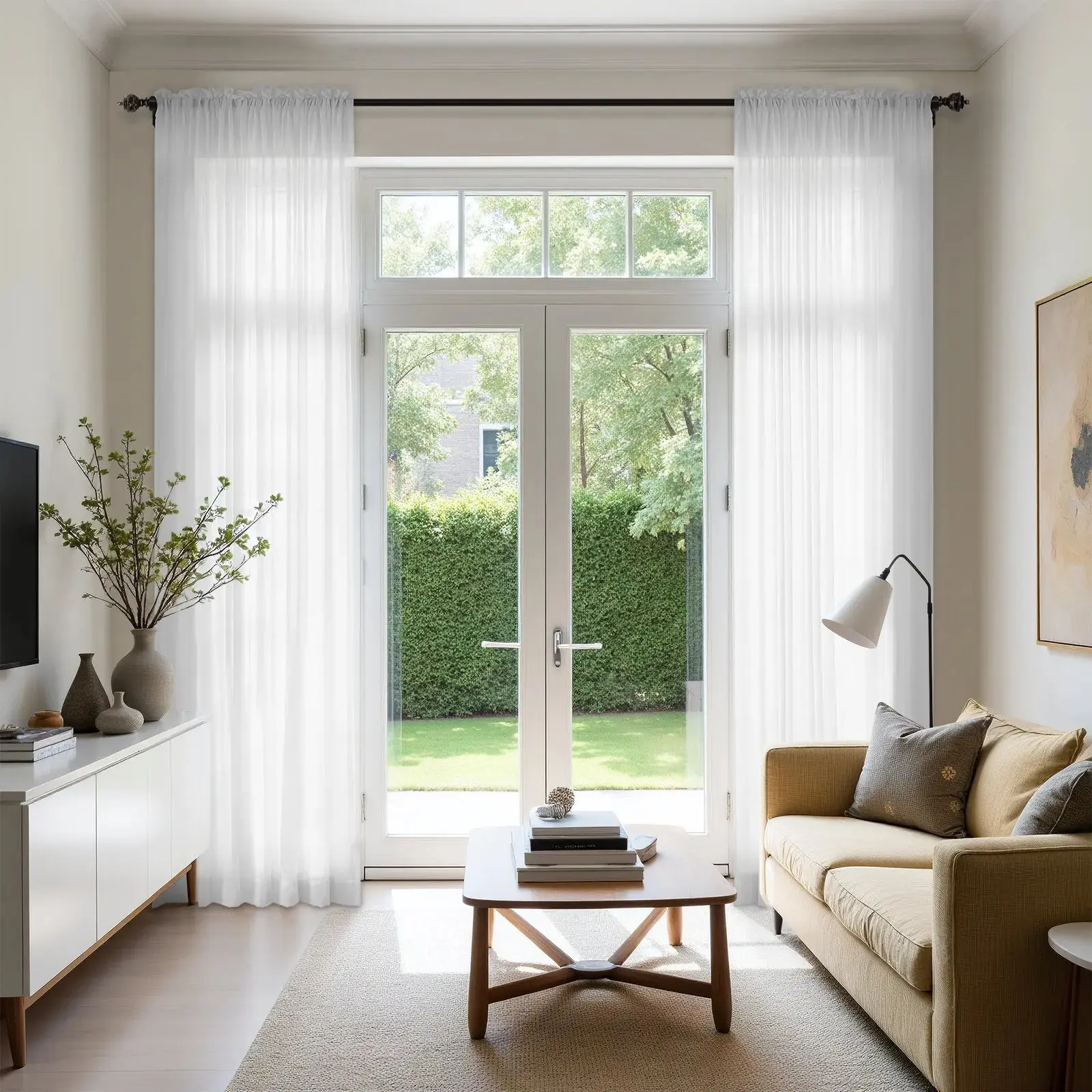 Scandina Solid Voile Sheer Curtain Soft Top - Image 4