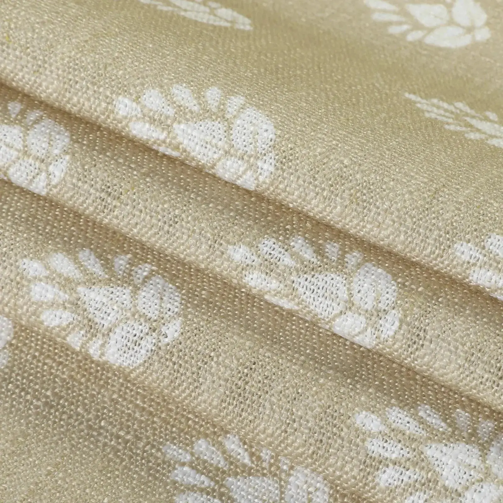 Stefana Silber Print Linen Blend Curtain Drapery Pleated - Image 77