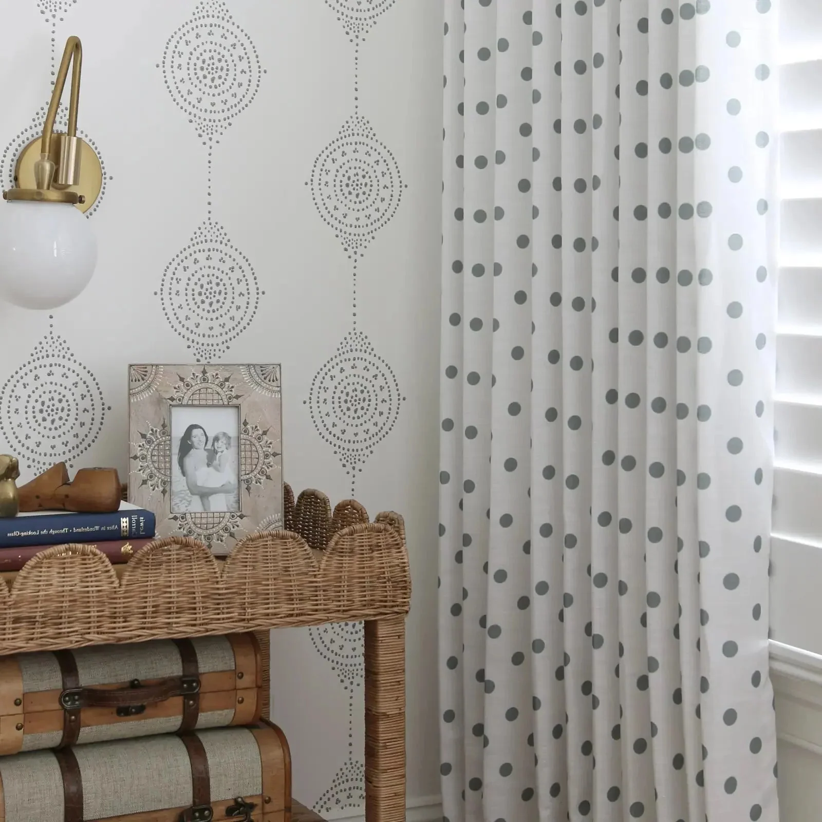 Stefana Silber Print Linen Blend Curtain Drapery Pleated - Image 24