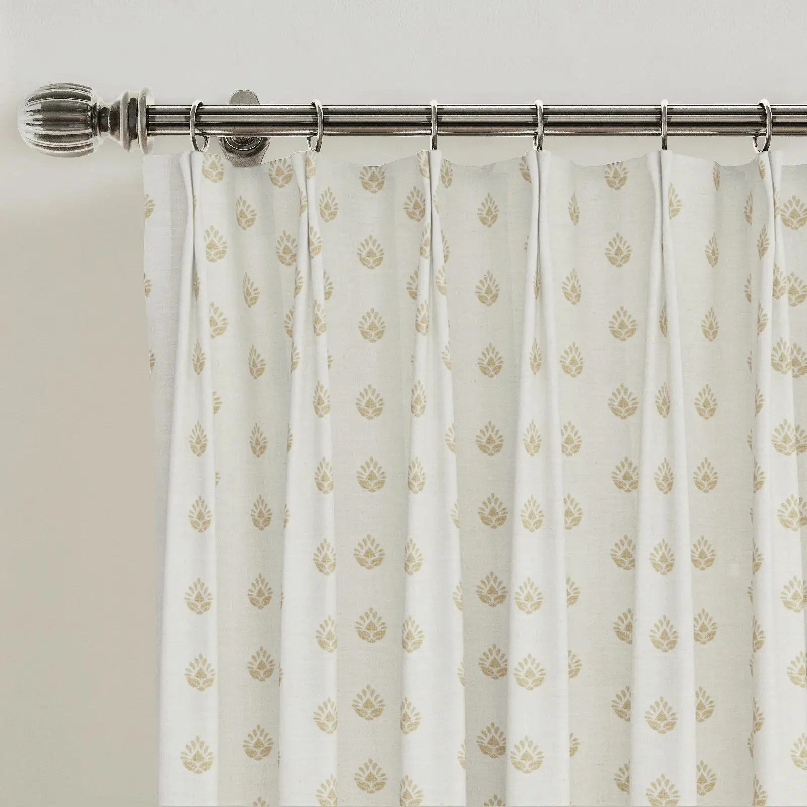 Stefana Silber Print Linen Blend Curtain Drapery Pleated - Image 31