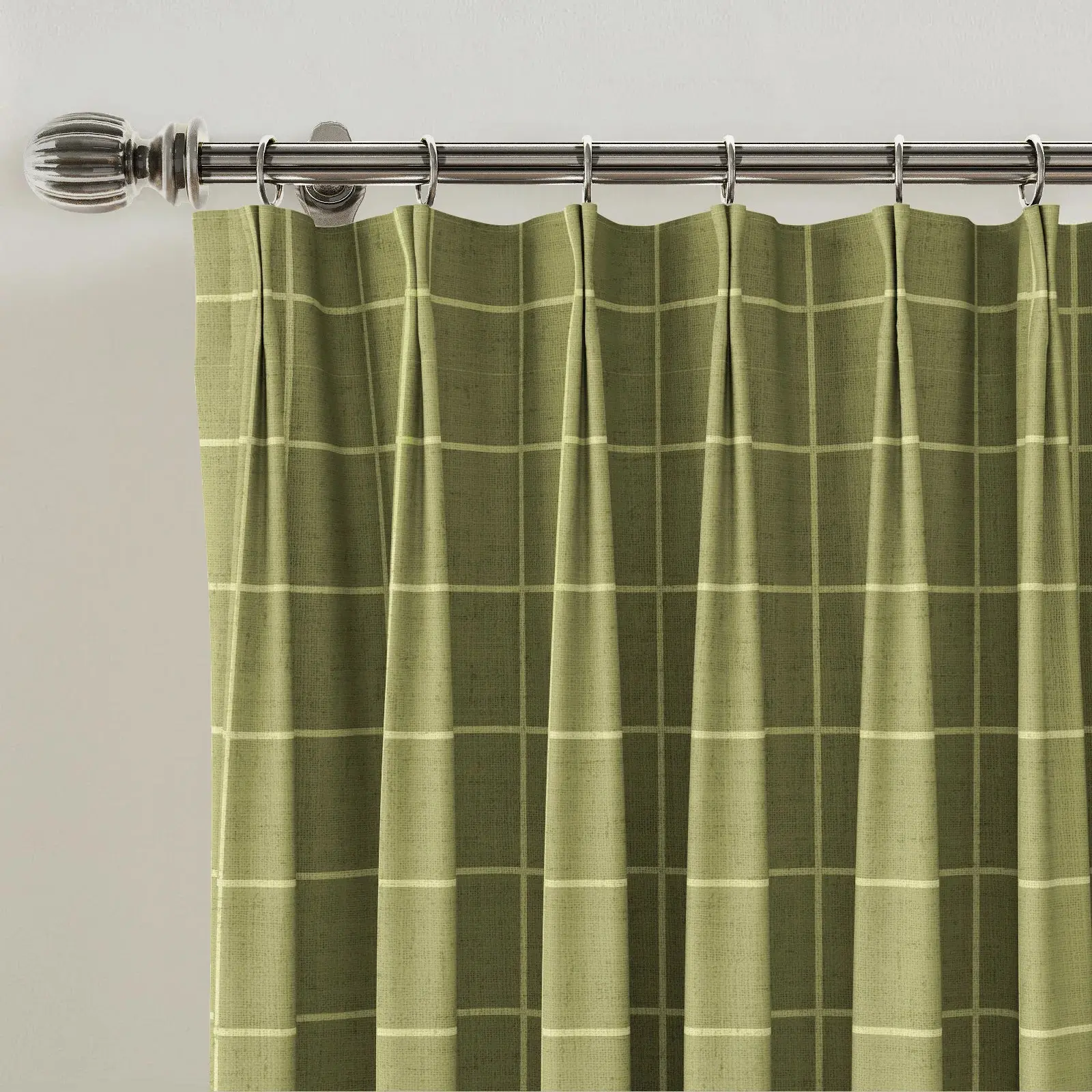 Stefana Silber Print Linen Blend Curtain Drapery Pleated - Image 61