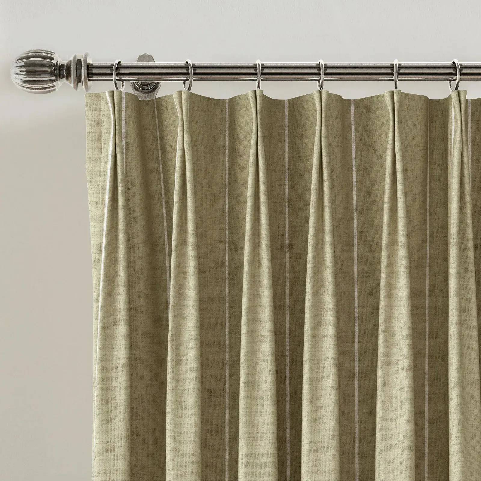 Stefana Silber Print Linen Blend Curtain Drapery Pleated - Image 67