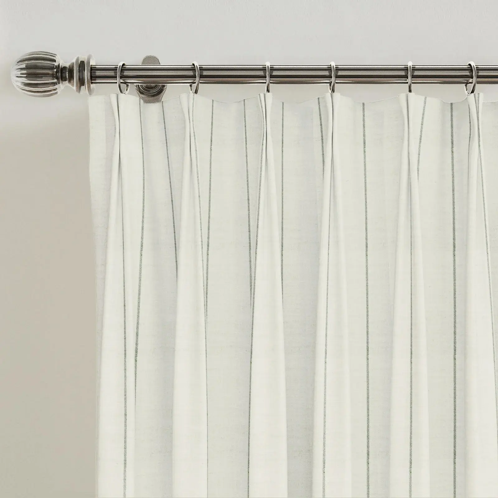 Stefana Silber Print Linen Blend Curtain Drapery Pleated - Image 71