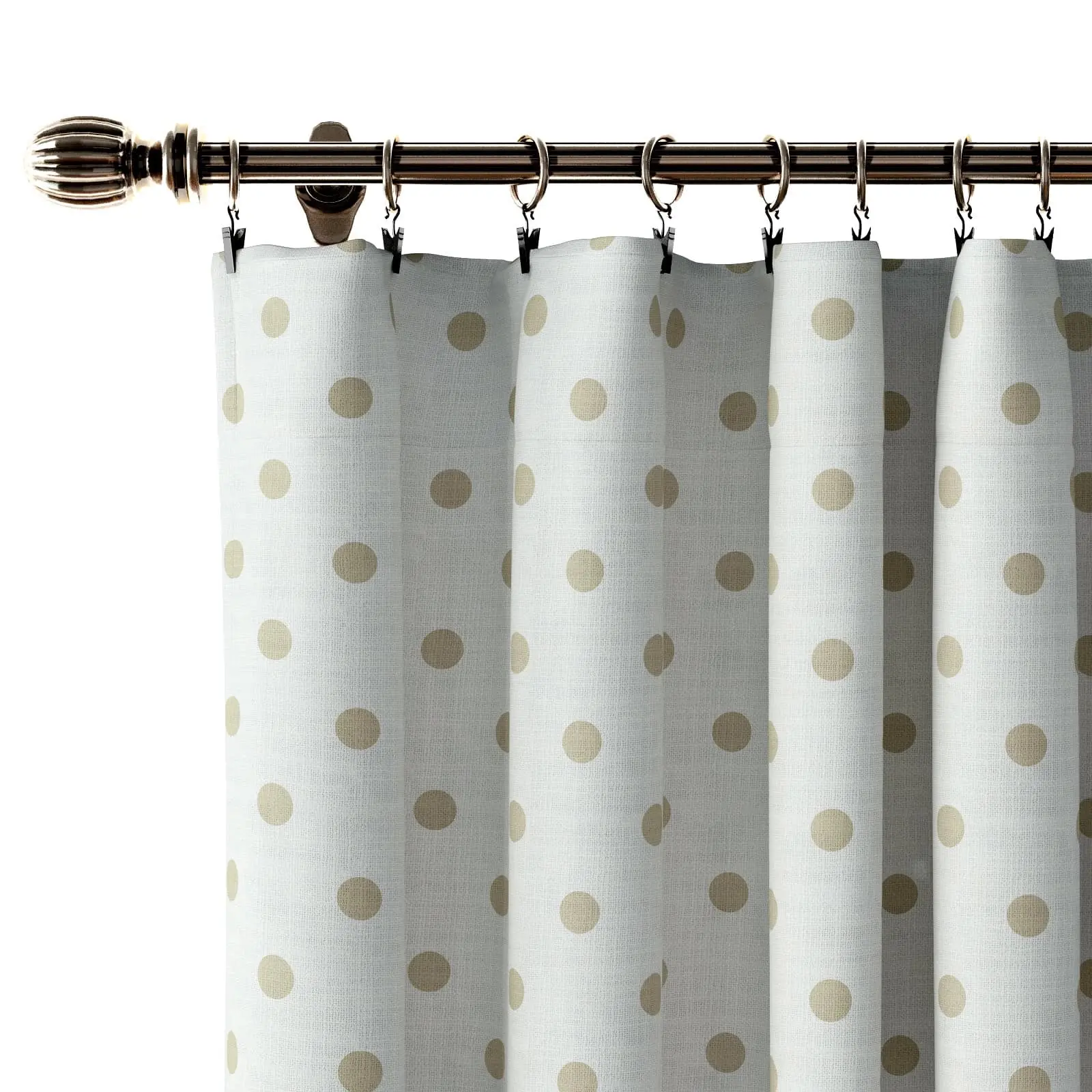 Stefana Silber Print Linen Curtain Drapery Soft Top - Image 12