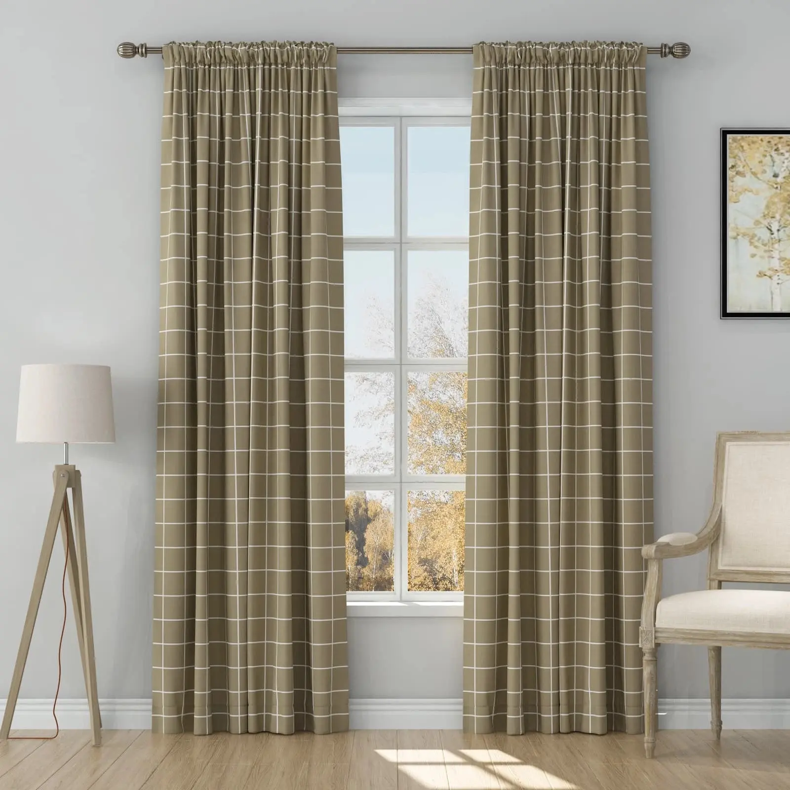 Stefana Silber Print Linen Curtain Drapery Soft Top - Image 28
