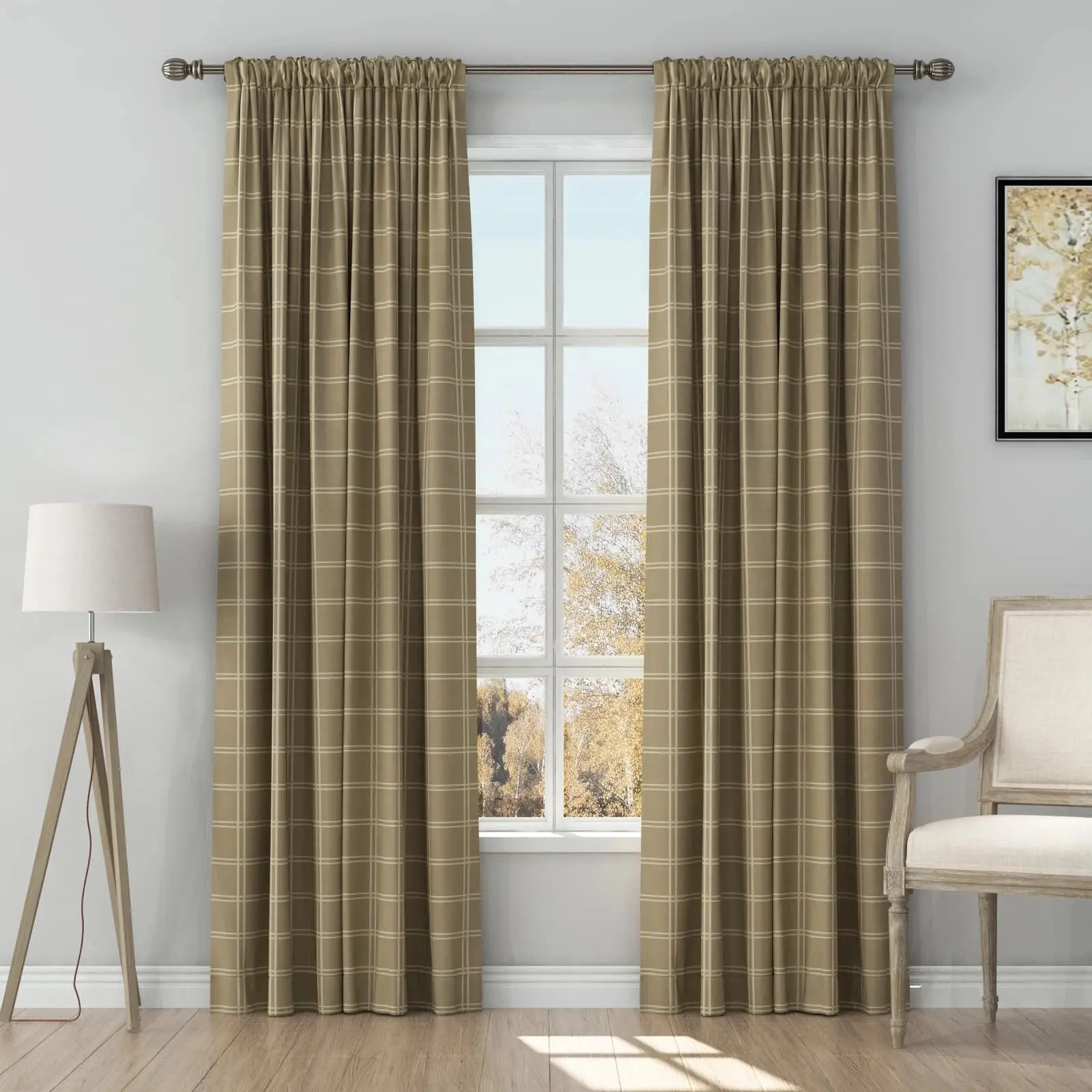 Stefana Silber Print Linen Curtain Drapery Soft Top - Image 30