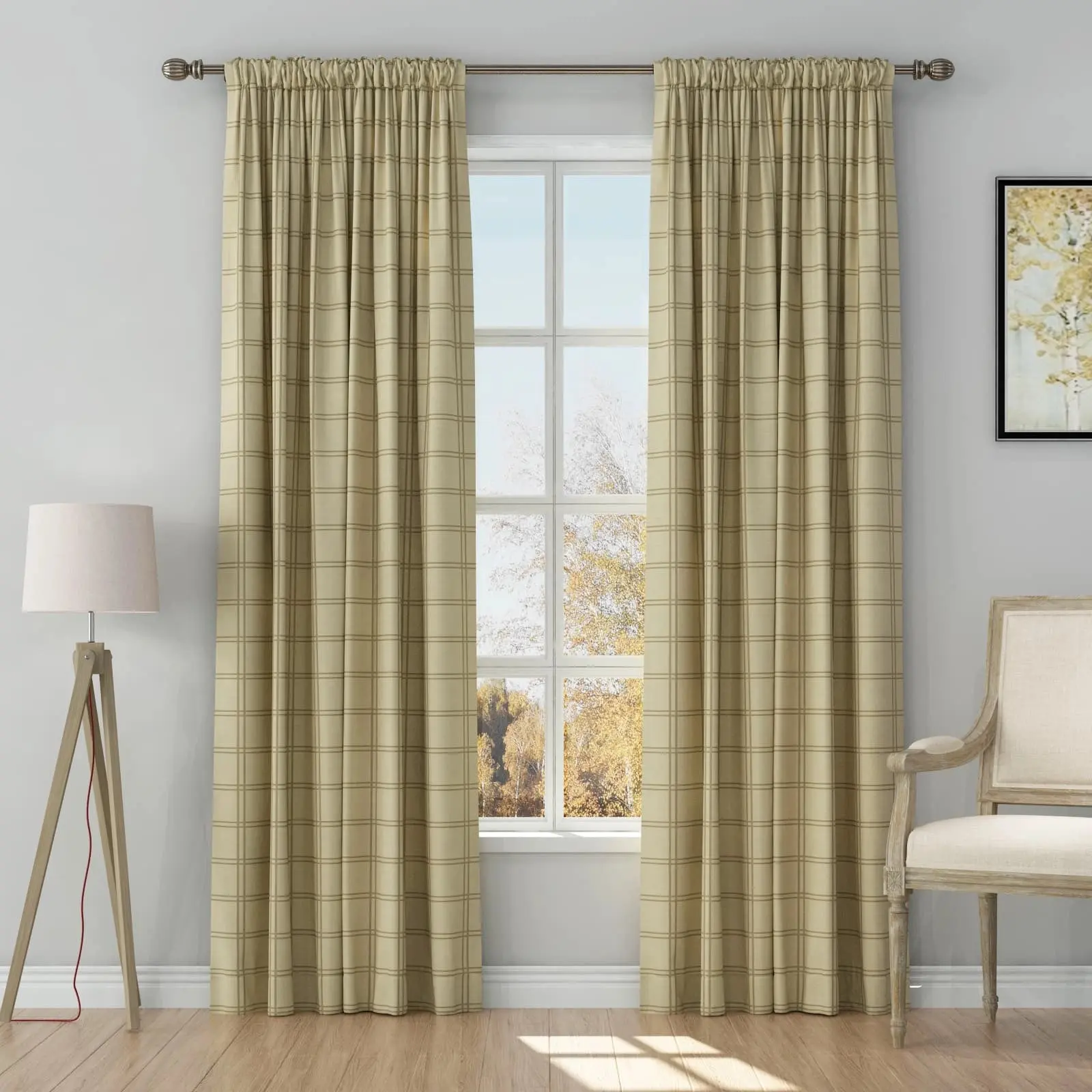 Stefana Silber Print Linen Curtain Drapery Soft Top - Image 31