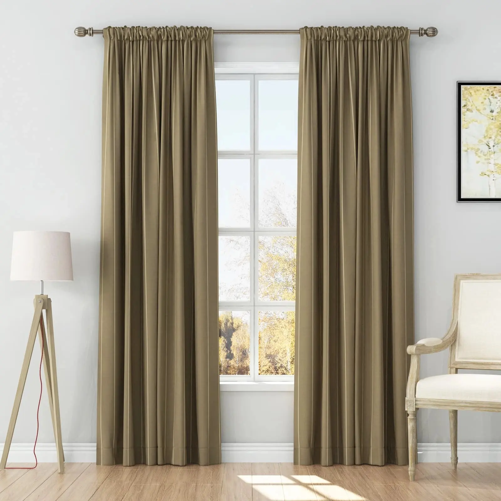 Stefana Silber Print Linen Curtain Drapery Soft Top - Image 34