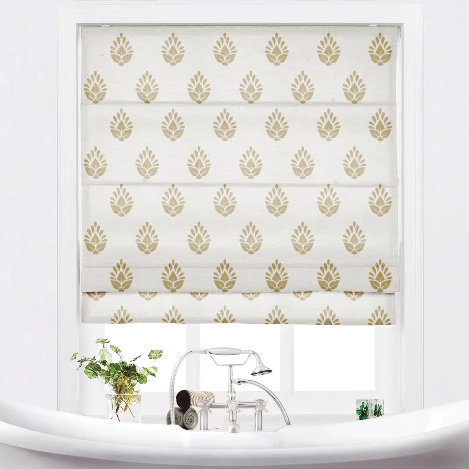 Stefana Silber Printed Cordless Roman Shade - Image 11