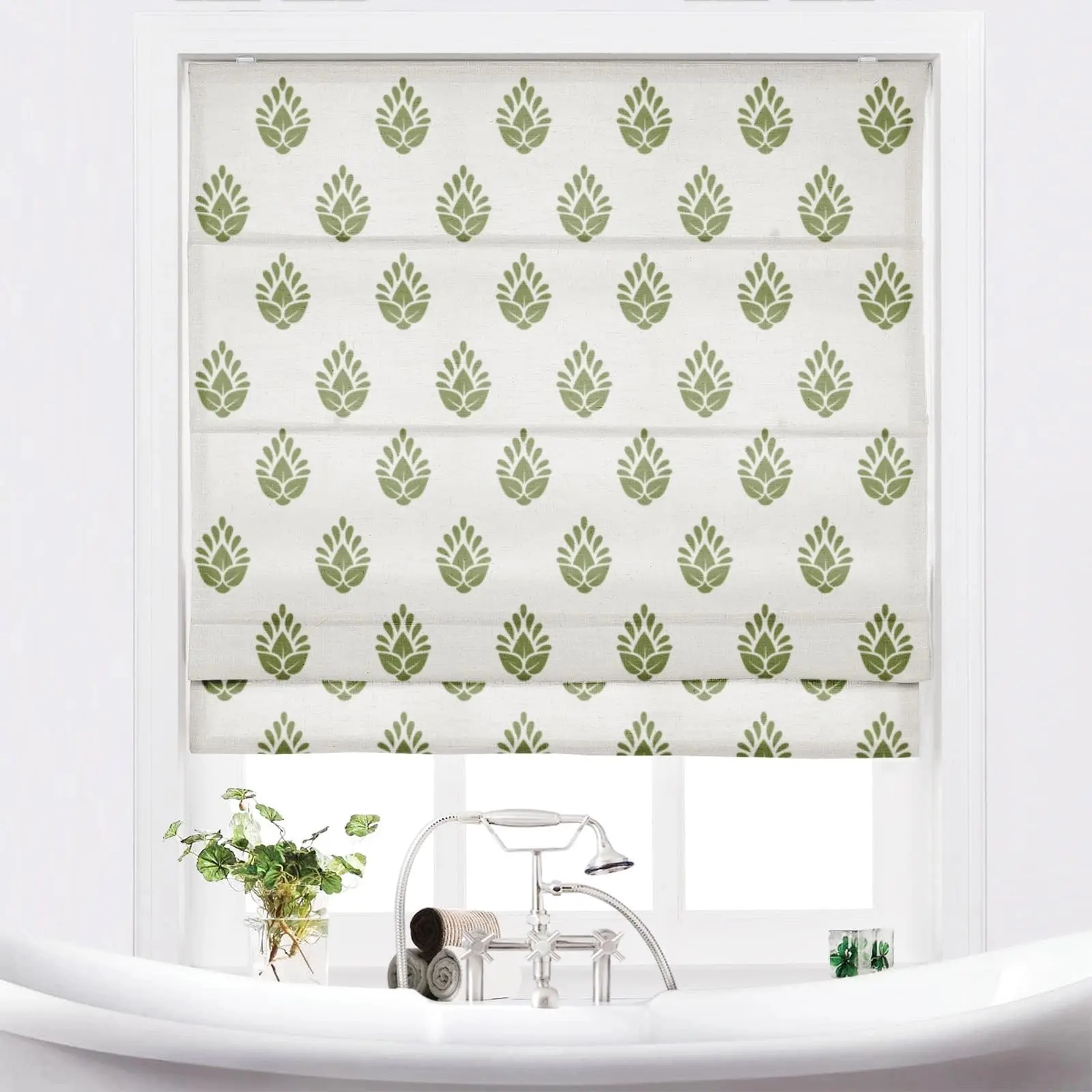 Stefana Silber Printed Cordless Roman Shade - Image 24