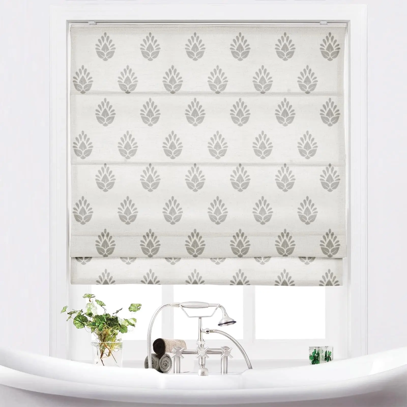 Stefana Silber Printed Cordless Roman Shade - Image 25