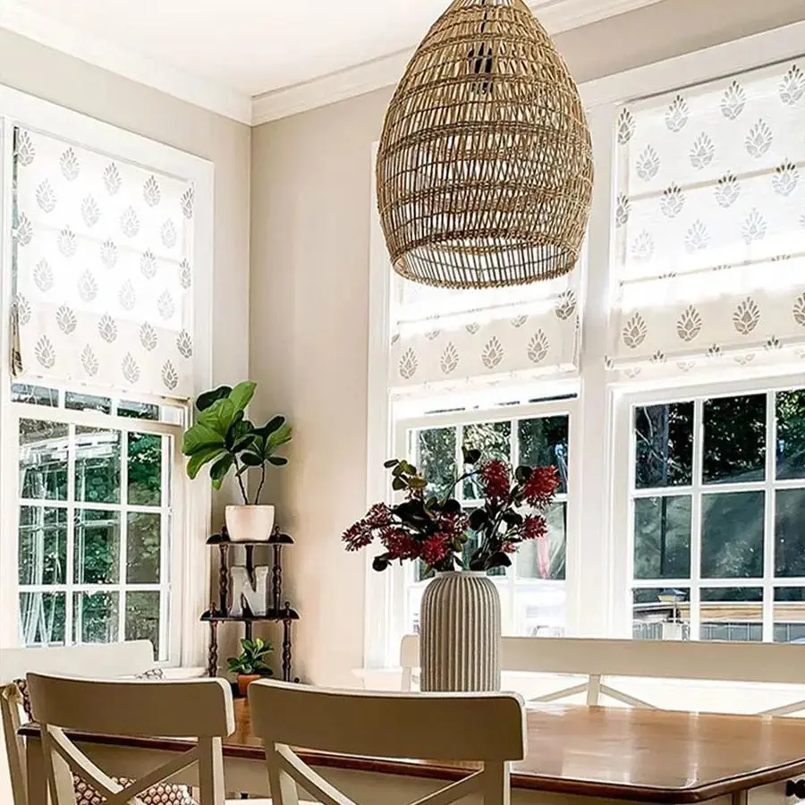 Stefana Silber Printed Cordless Roman Shade - Image 4