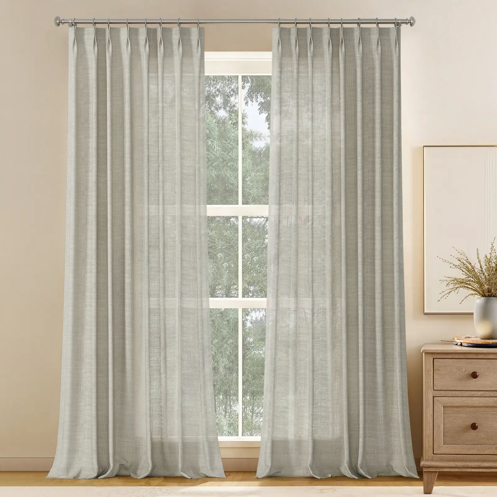 Stella Open Weave Semi Sheer Curtain Pleated - Image 19