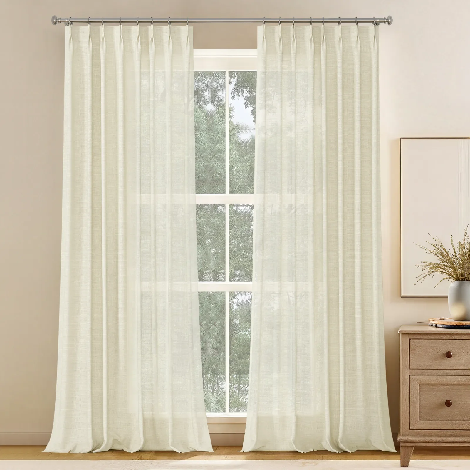 Stella Open Weave Semi Sheer Curtain Pleated - Image 27