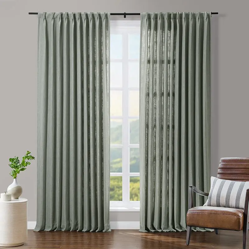 Tia Custom Linen Curtain Pleated - Image 10