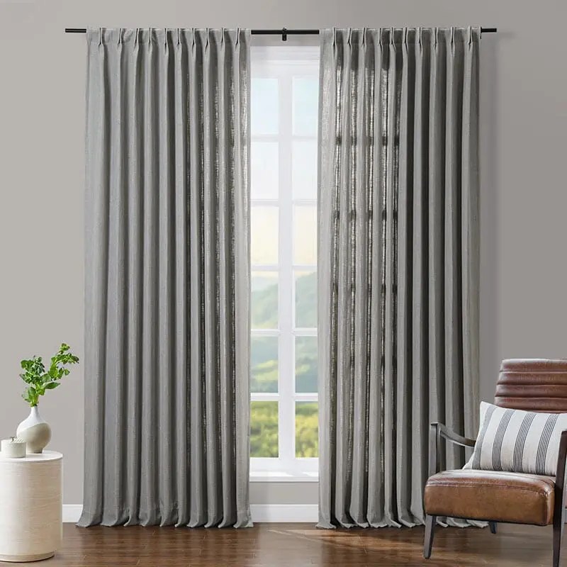 Tia Custom Linen Curtain Pleated - Image 11