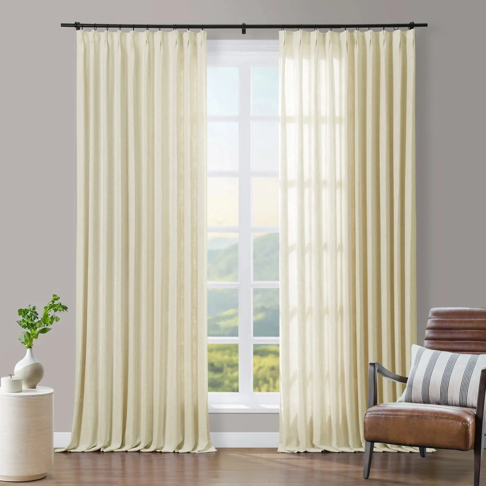 Tia Custom Linen Curtain Pleated - Image 5