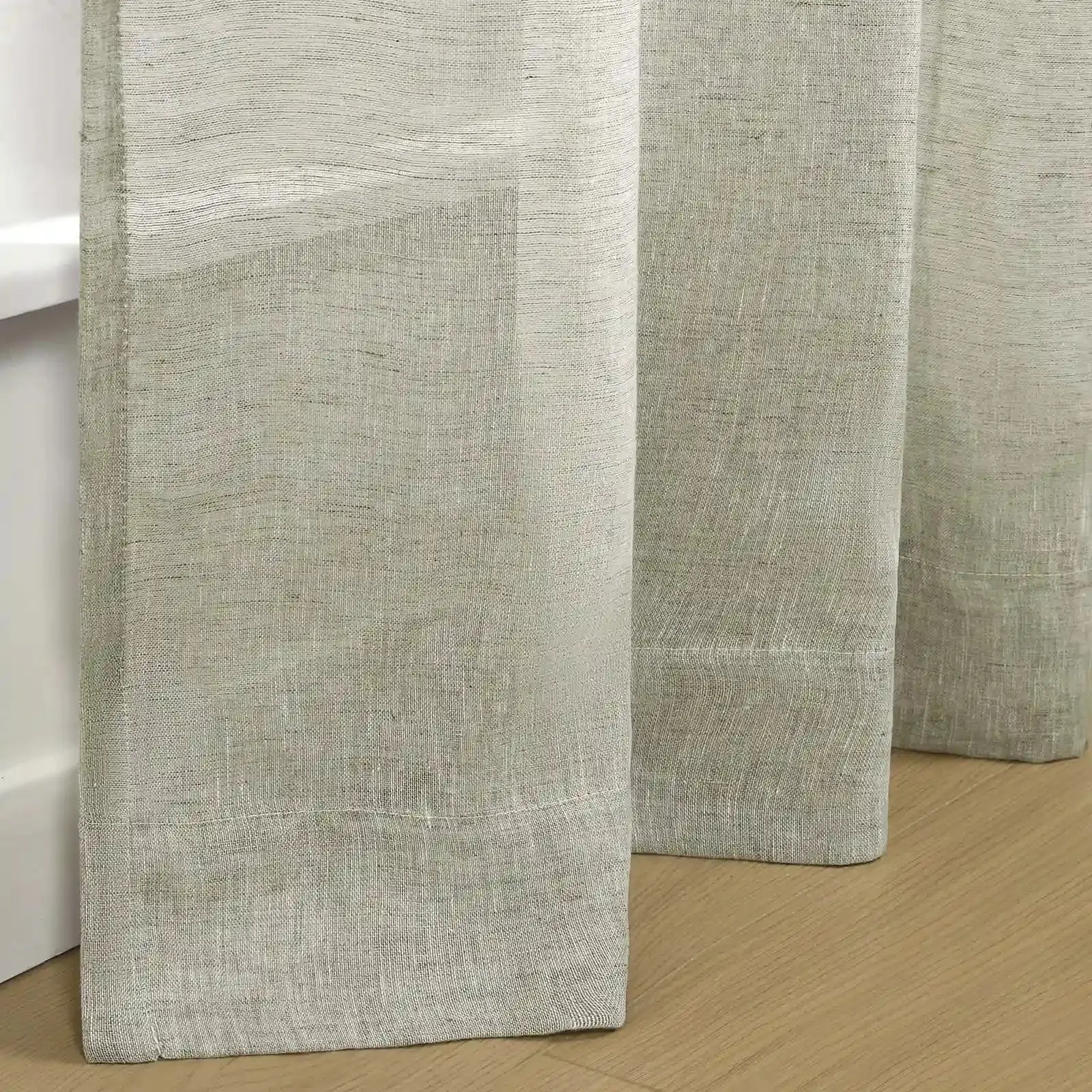 TWOPAGES Joy 100% European Flax Linen Sheer Curtain Soft Top - Image 12