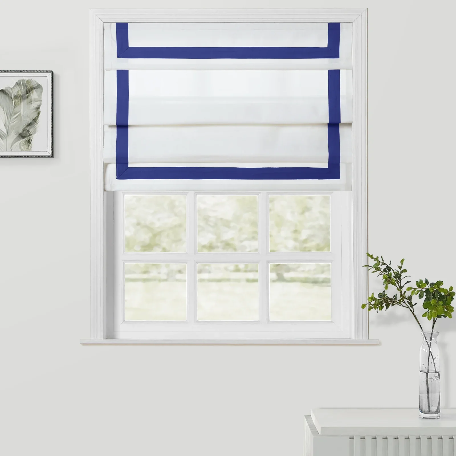 Tyrone Cordless Roman Shade with Border - Image 12