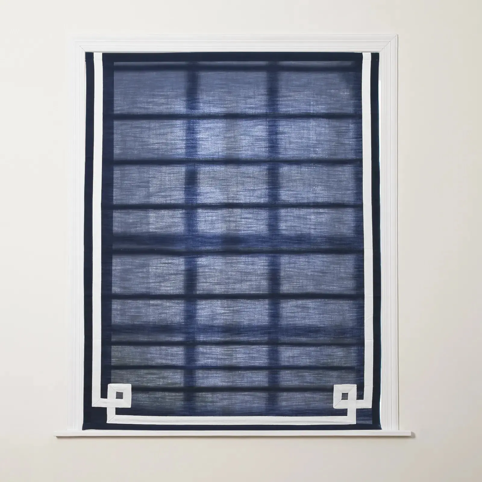 Tyrone Cordless Roman Shade with Border - Image 7